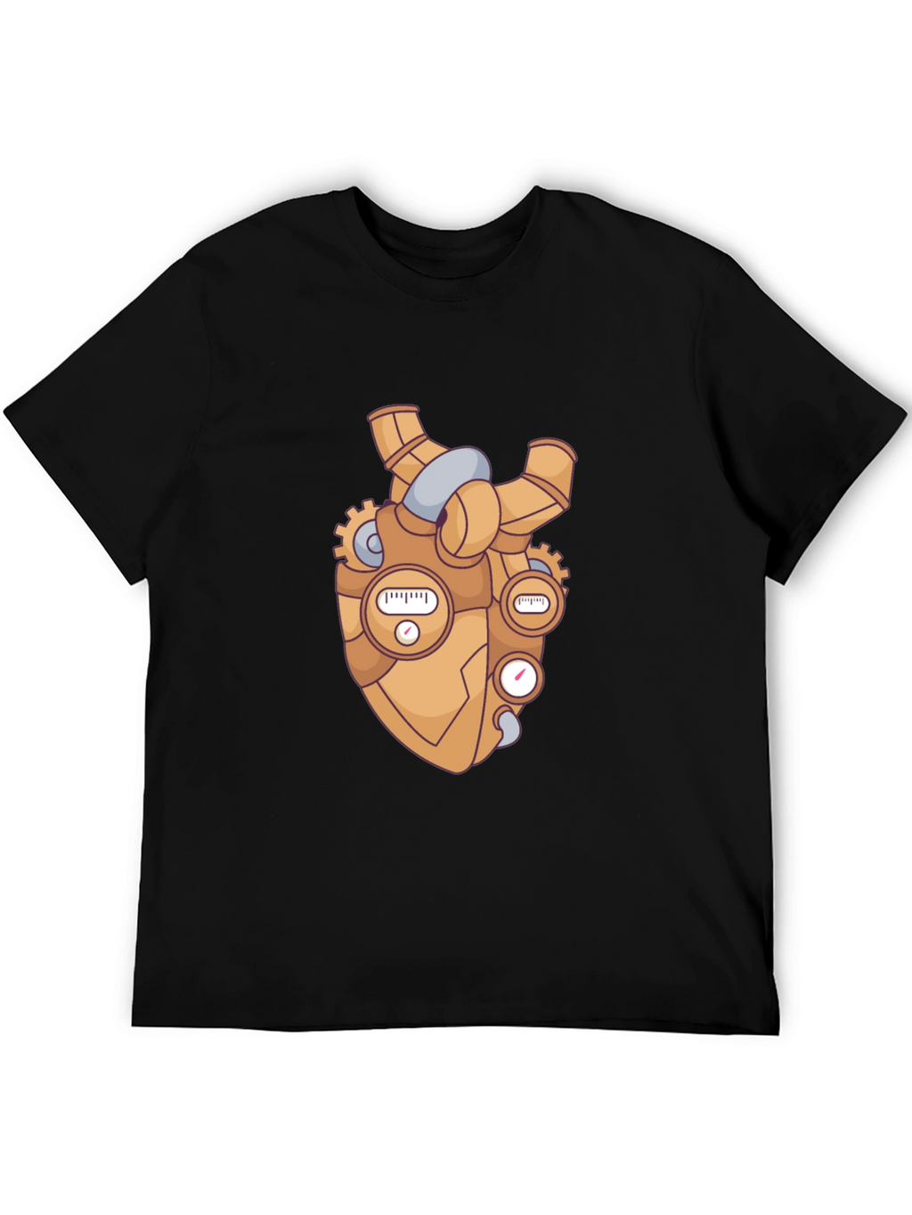 Steampunk Heart Graphic Black T-Shirt