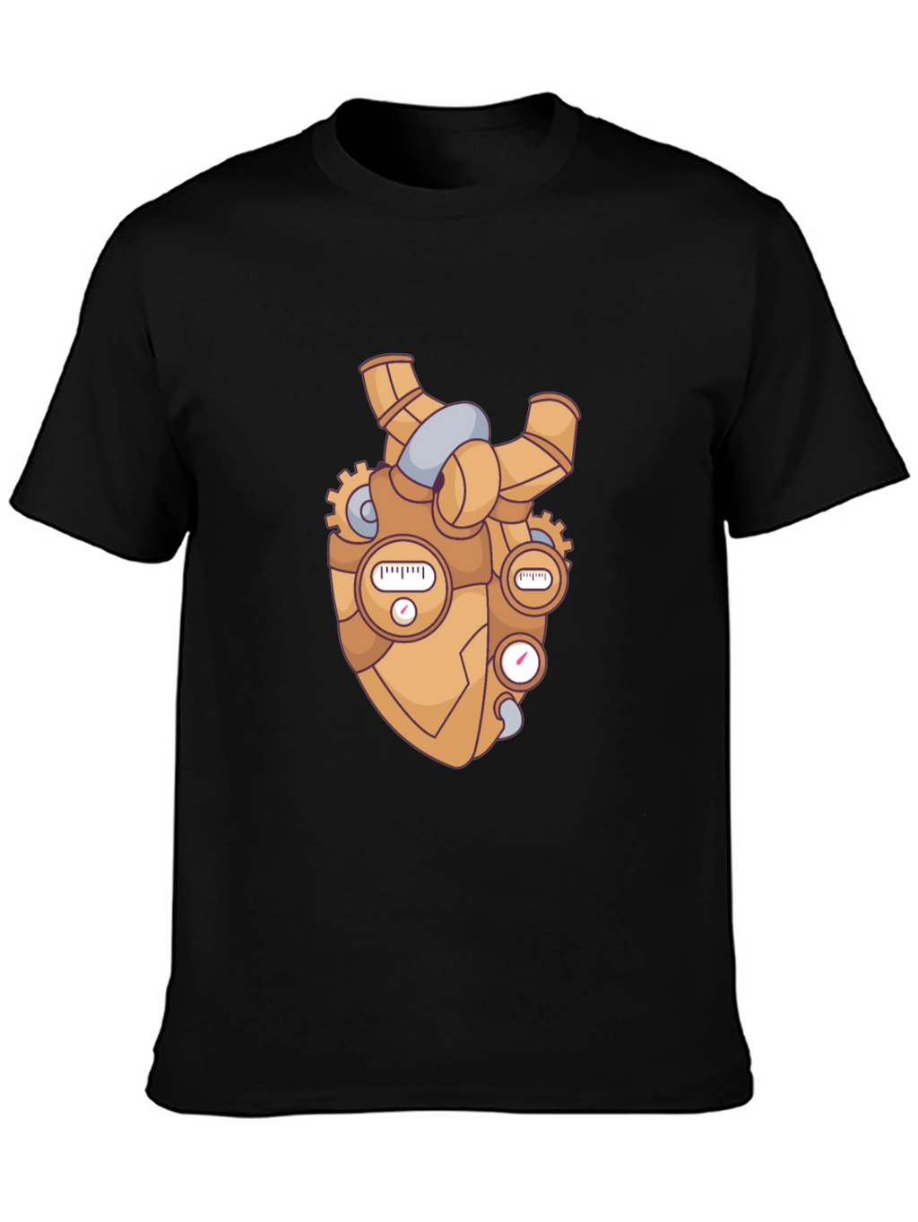 Steampunk Heart Graphic Black T-Shirt