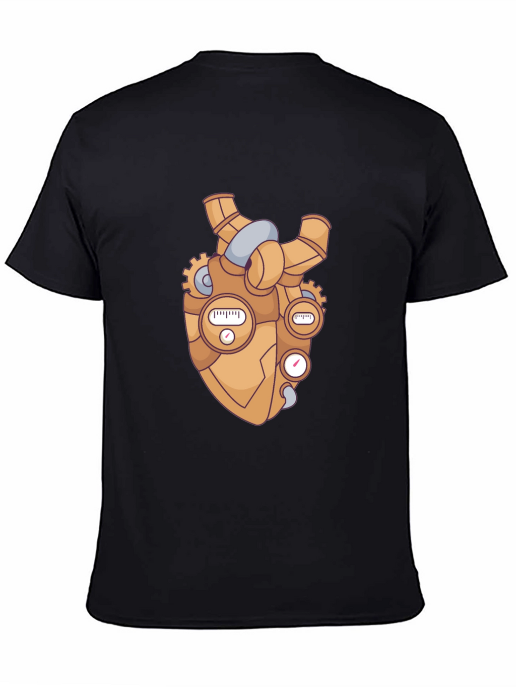 Steampunk Heart Graphic Black T-Shirt