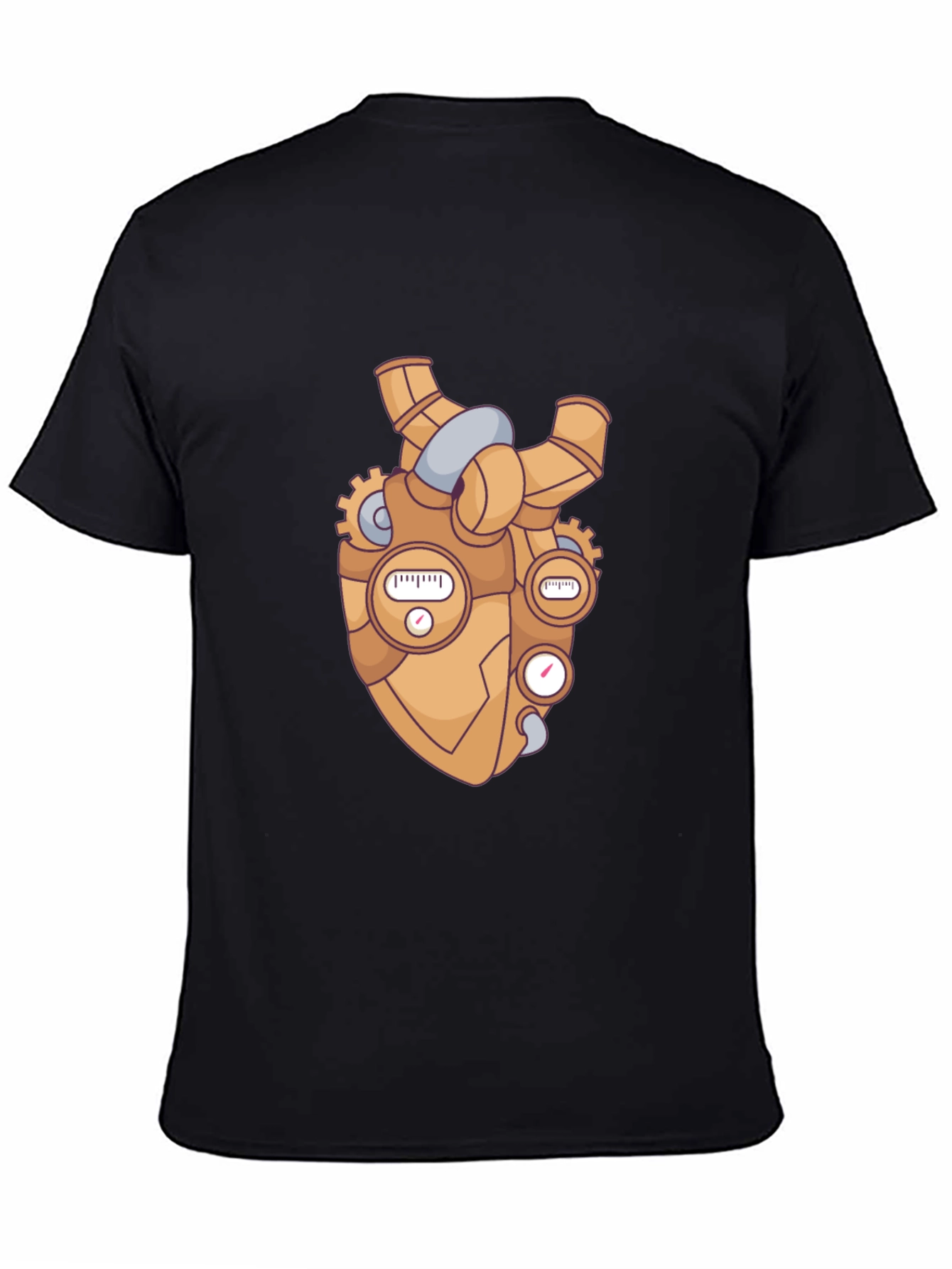 Steampunk Heart Graphic Black T-Shirt