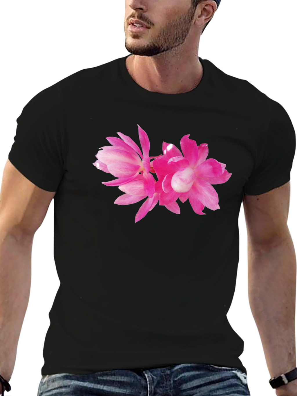 Pink Flower Graphic T-Shirt