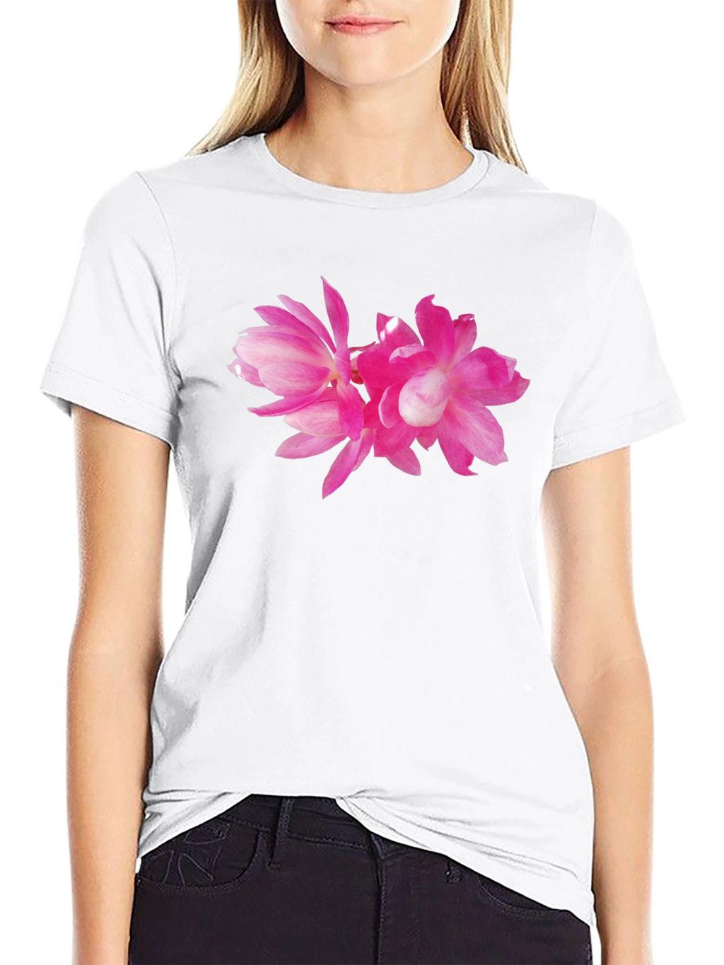 Pink Flower Graphic T-Shirt