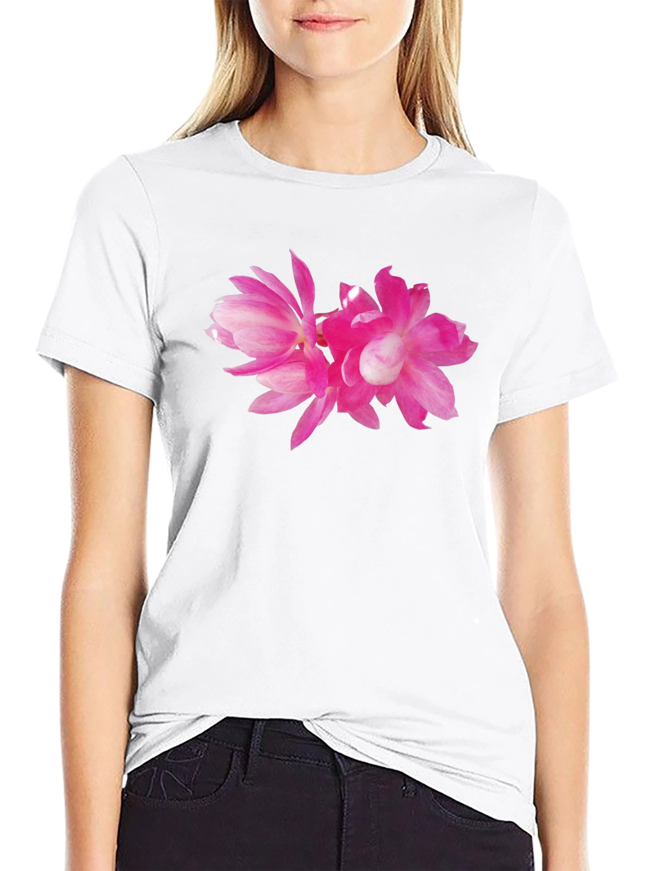 Pink Flower Graphic T-Shirt