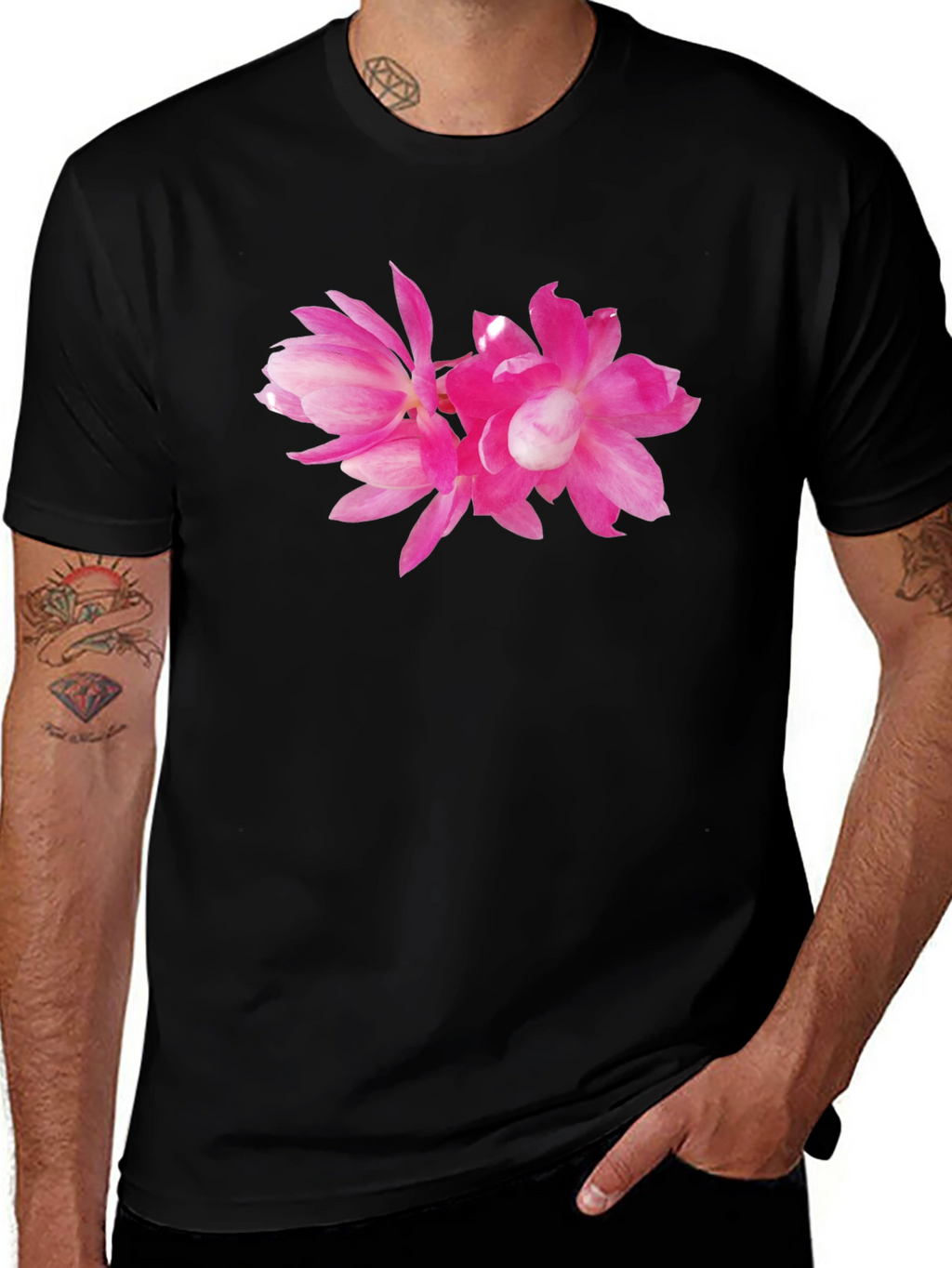 Pink Flower Graphic T-Shirt