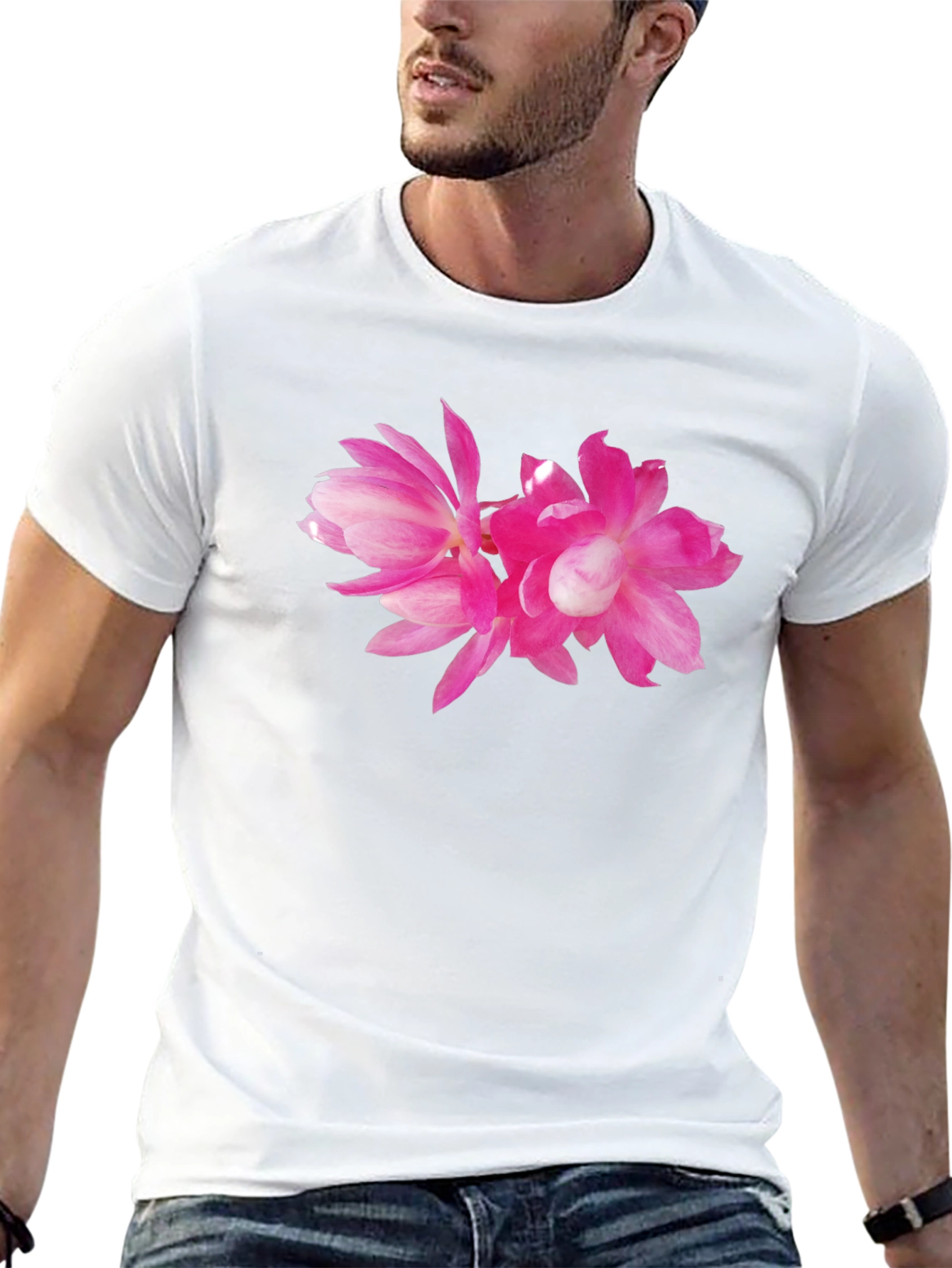 Pink Flower Graphic T-Shirt