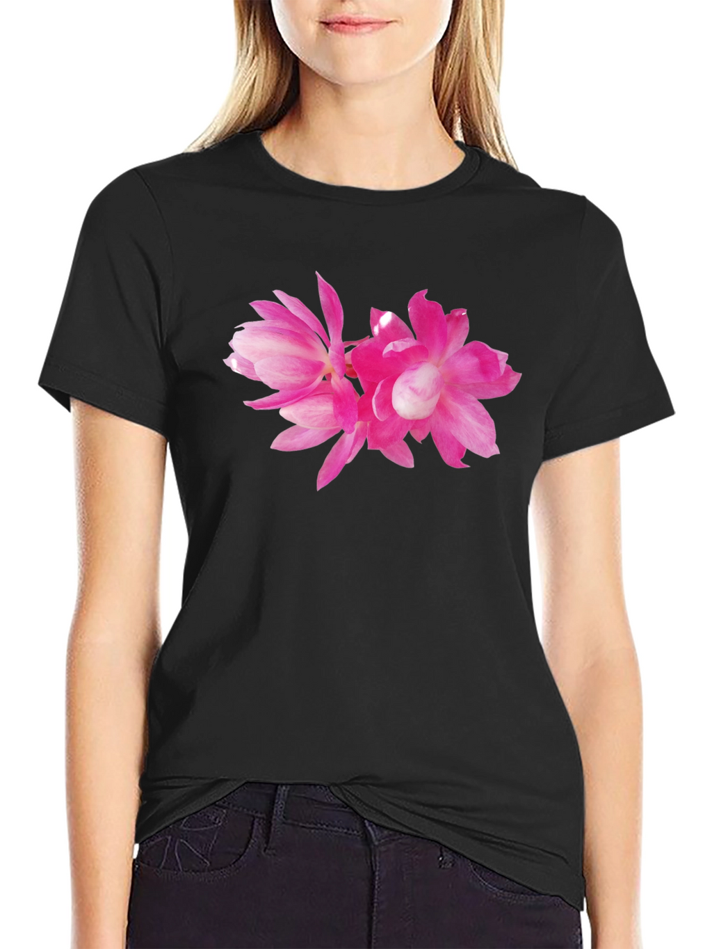 Pink Flower Graphic T-Shirt