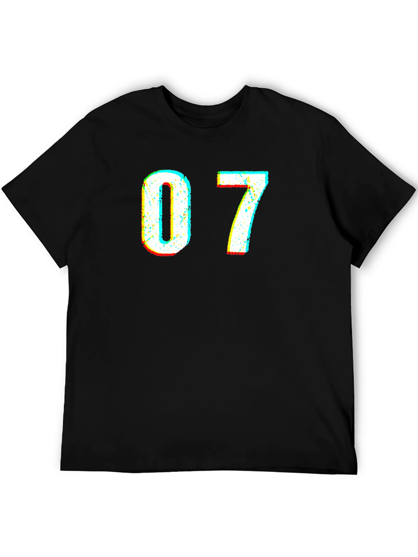 07 Glitch Tee - Black Short Sleeve Crew Neck