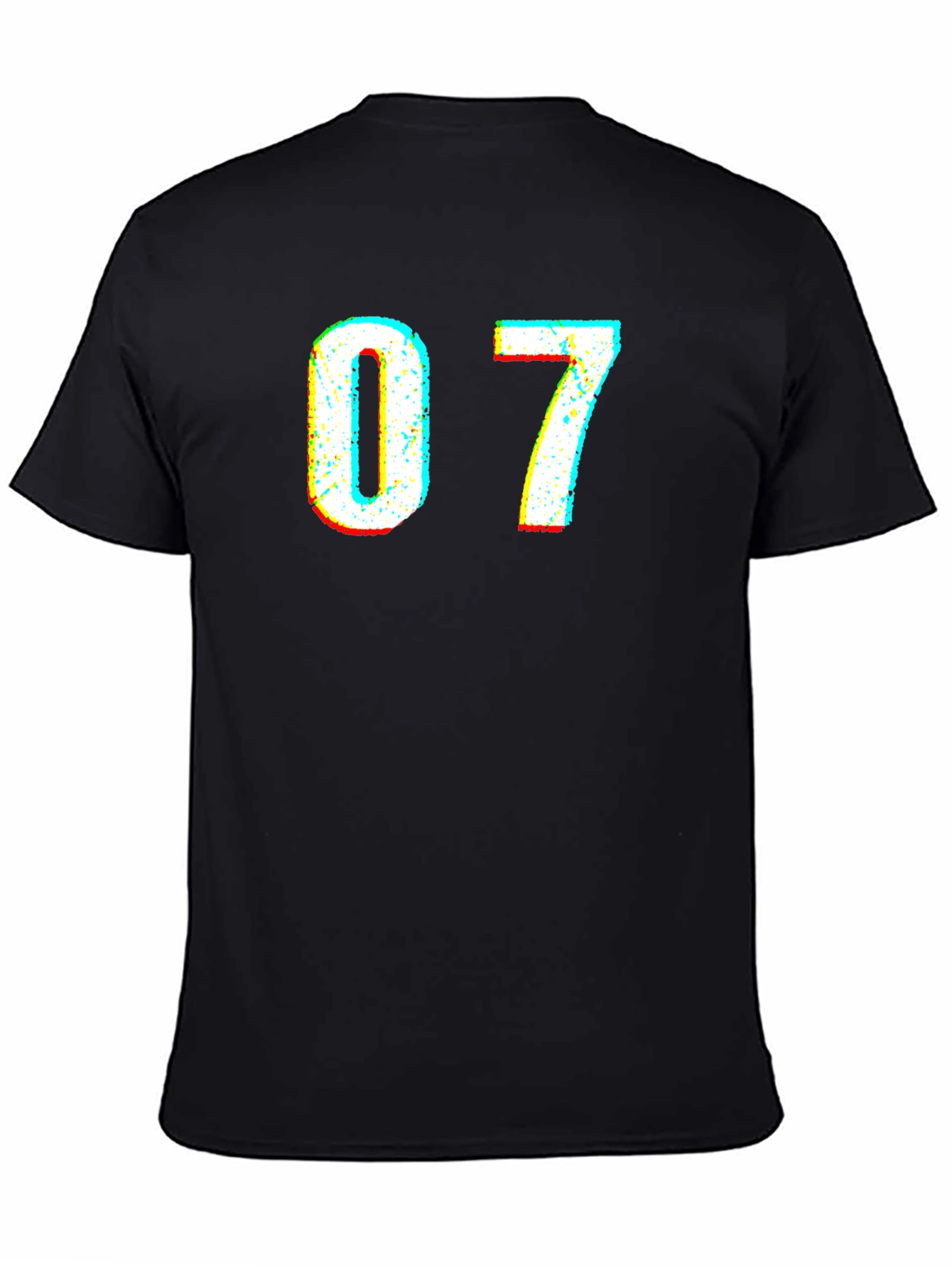07 Glitch Tee - Black Short Sleeve Crew Neck