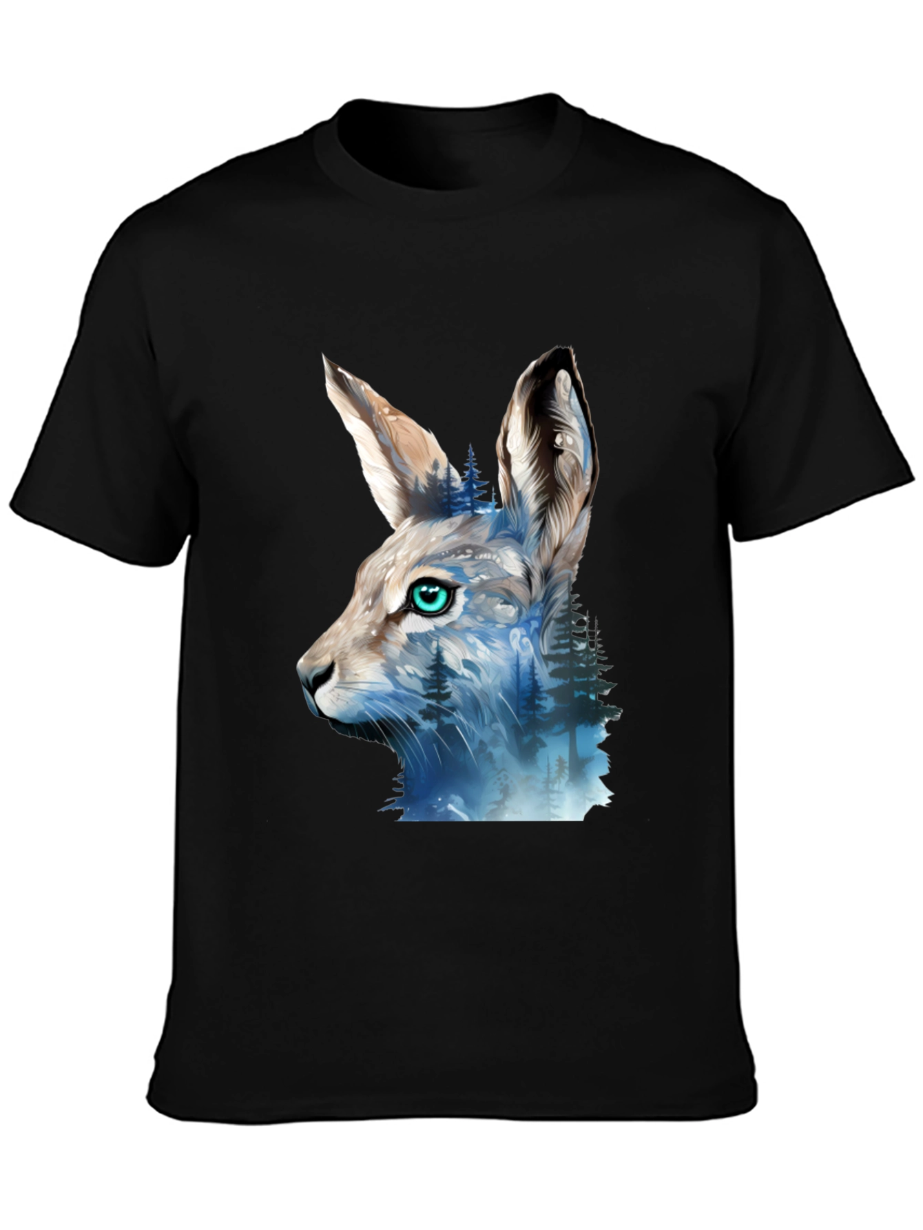 Hare Forest Graphic Tee - Unique Animal Print T-Shirt