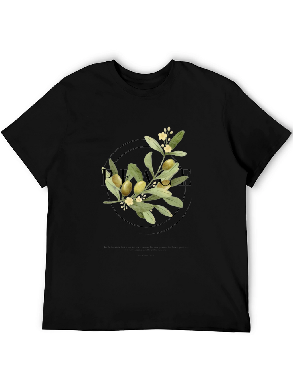 Olive Branch Graphic Tee - Unisex Black Shirt