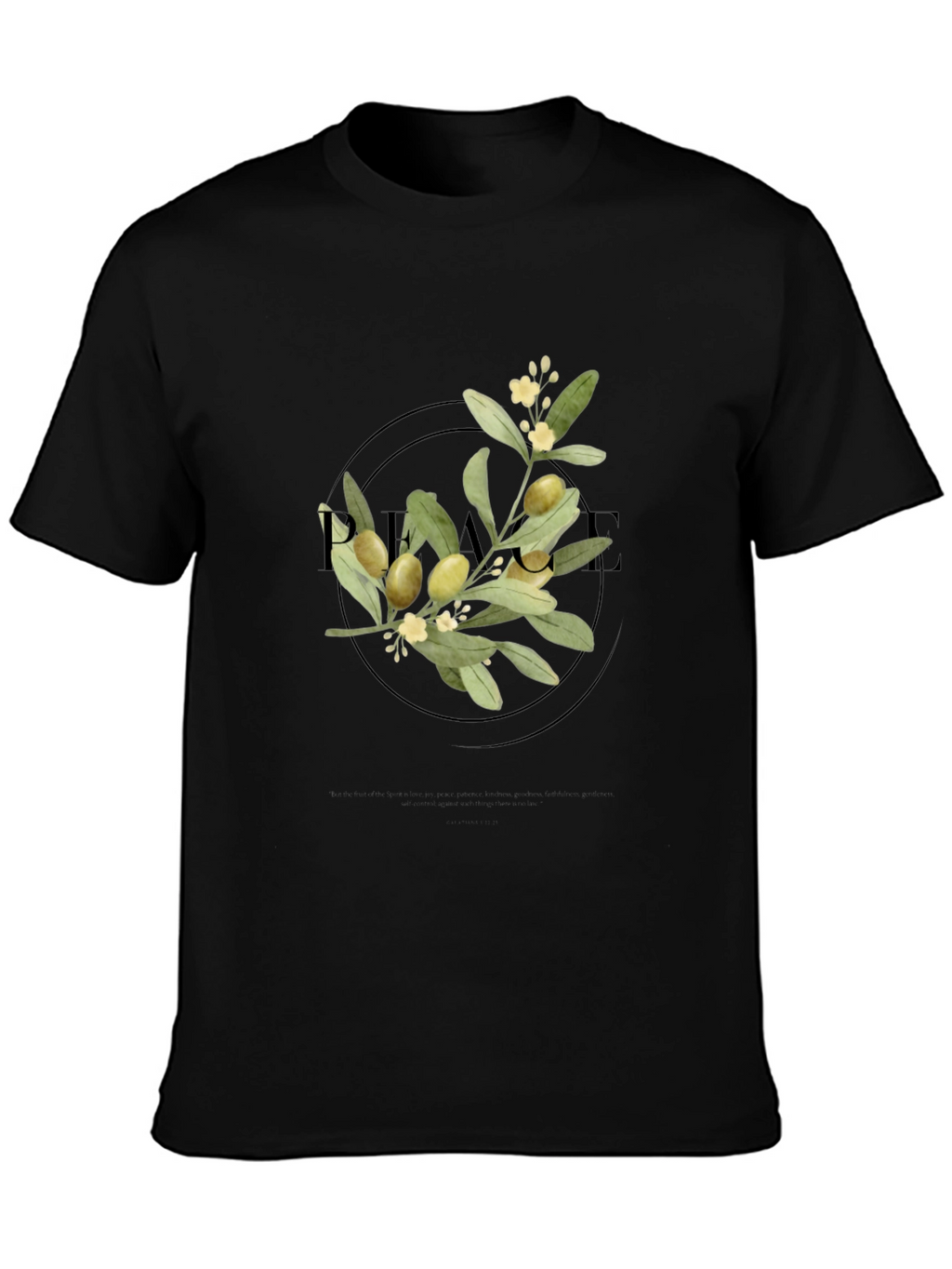 Olive Branch Graphic Tee - Unisex Black Shirt