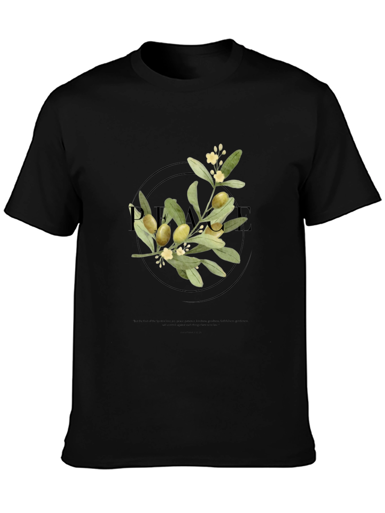 Olive Branch Graphic Tee - Unisex Black Shirt