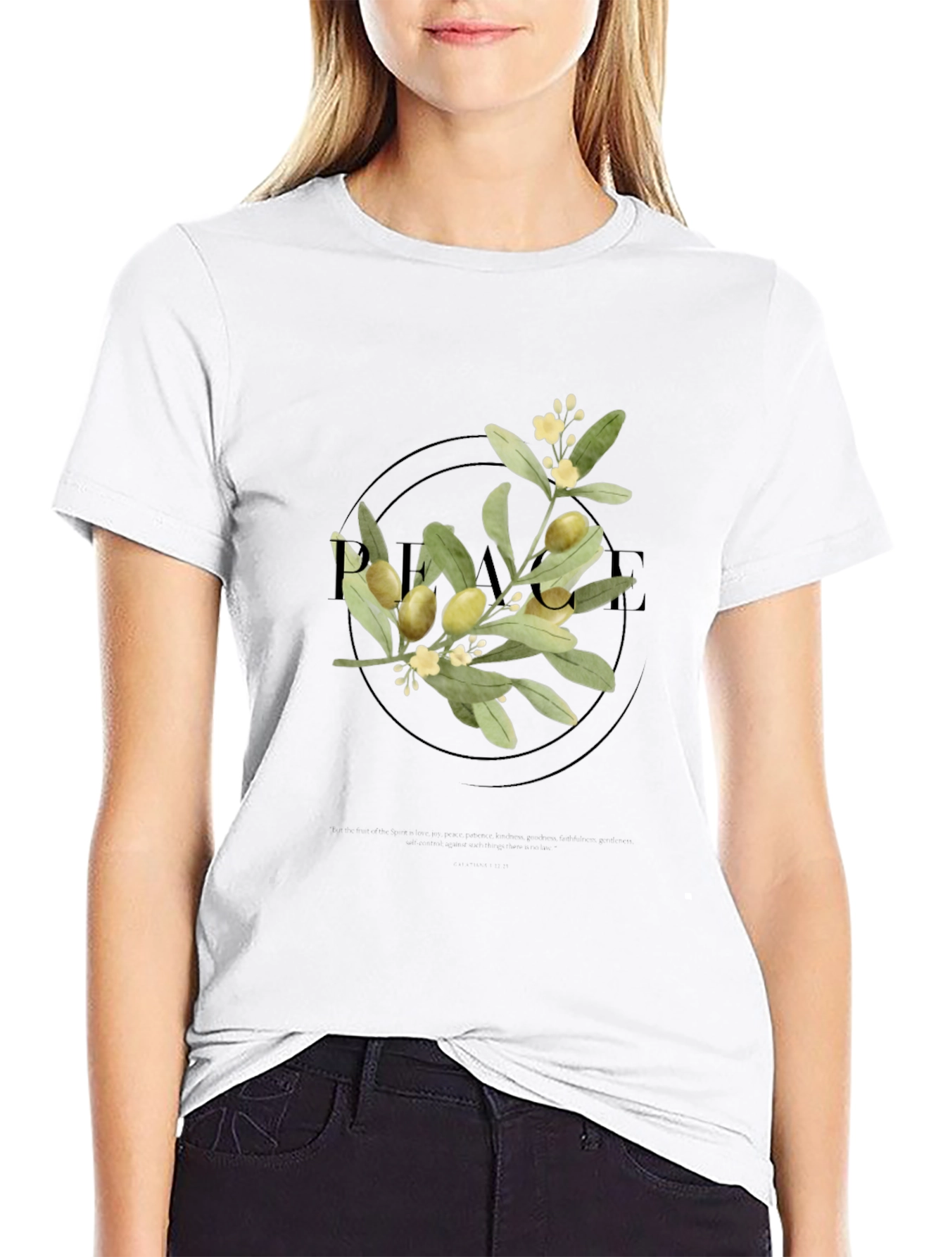Olive Branch Graphic Tee - Unisex Black Shirt