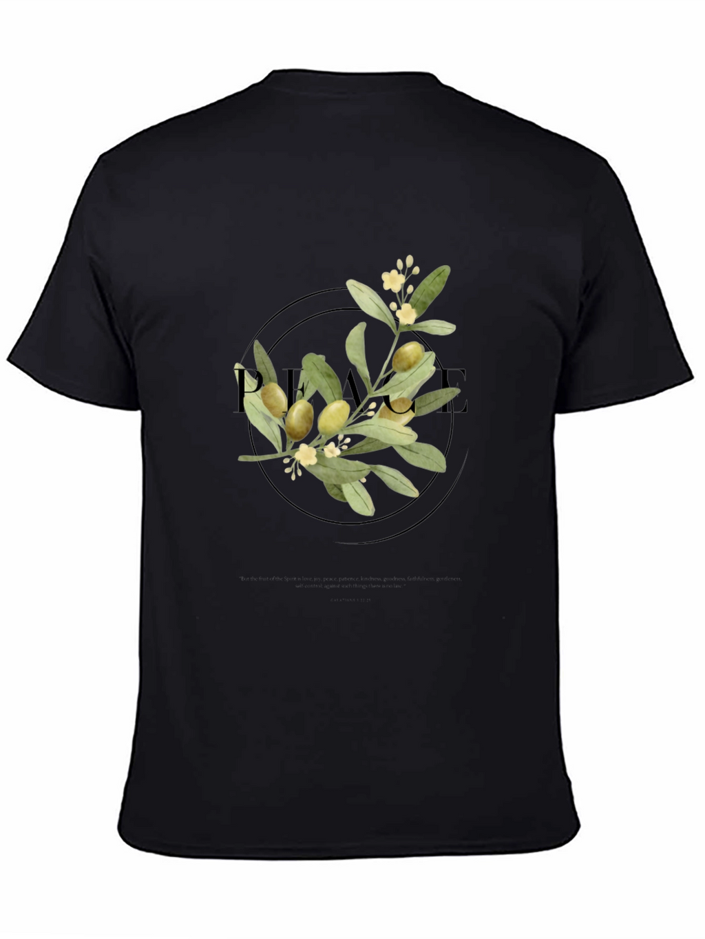 Olive Branch Graphic Tee - Unisex Black Shirt
