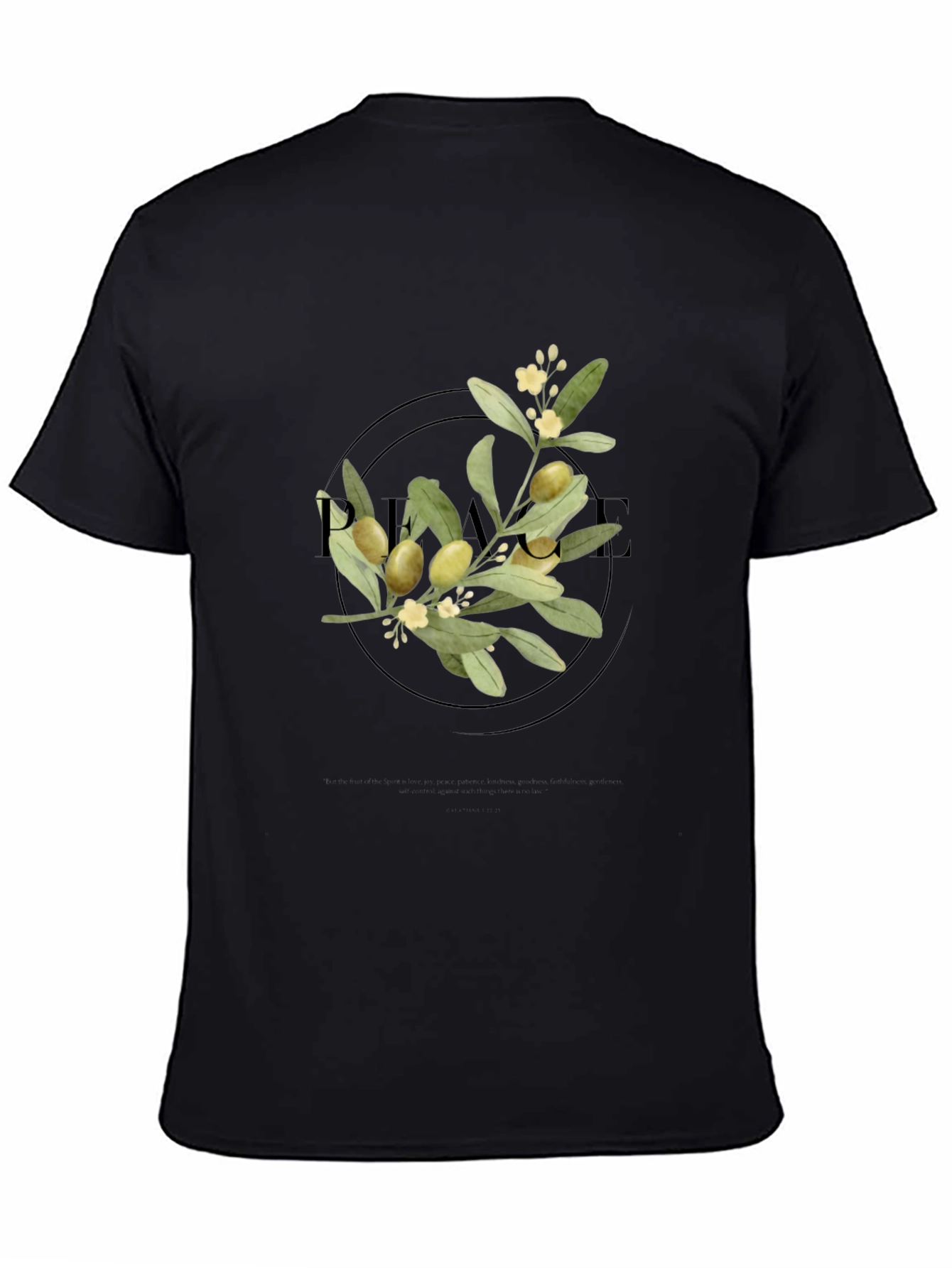 Olive Branch Graphic Tee - Unisex Black Shirt