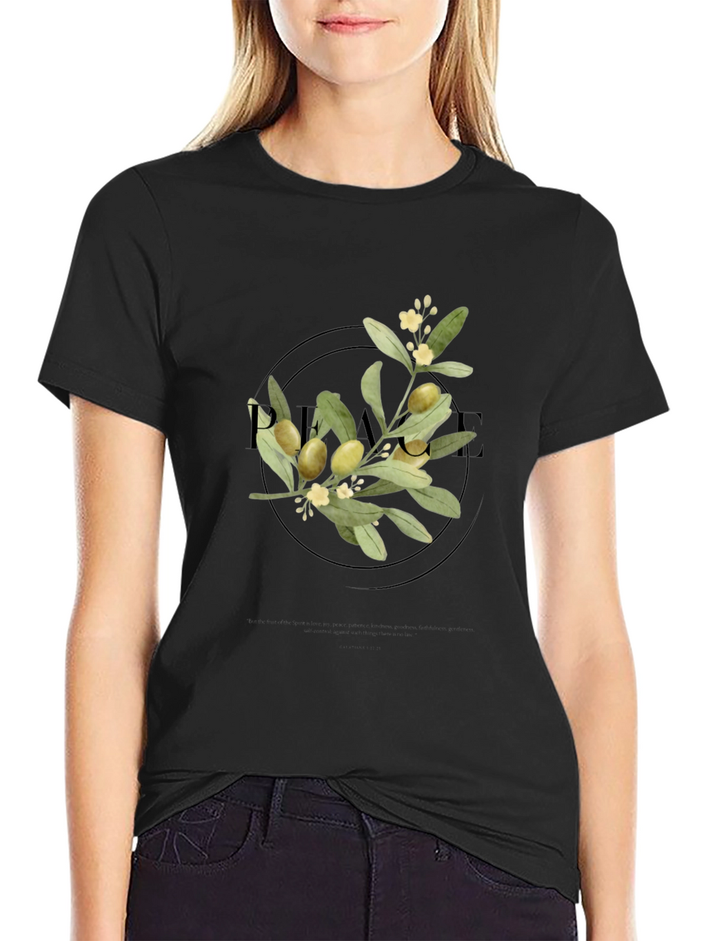Olive Branch Graphic Tee - Unisex Black Shirt