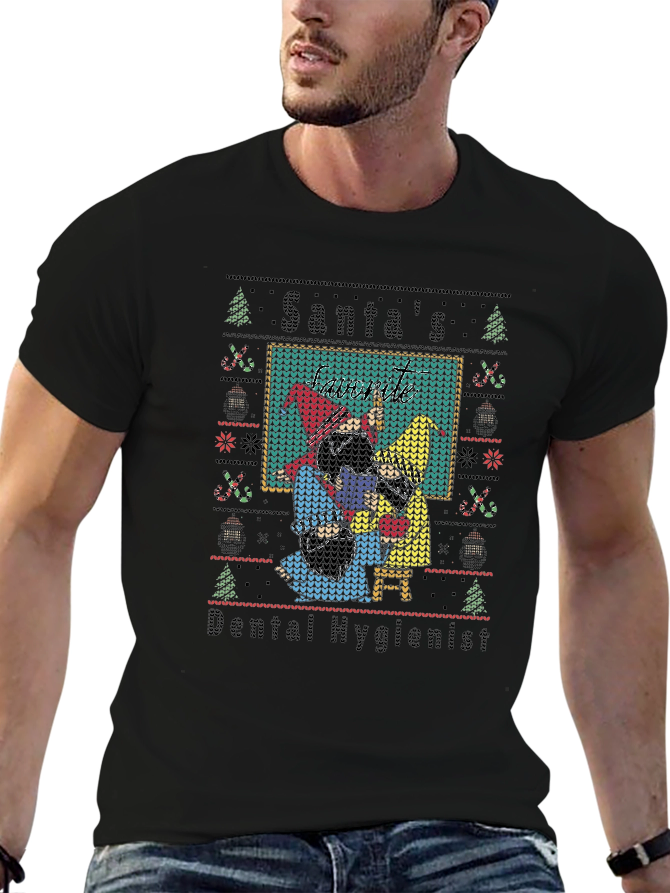 Santas Dental Hygienist Ugly Christmas Sweater T-Shirt