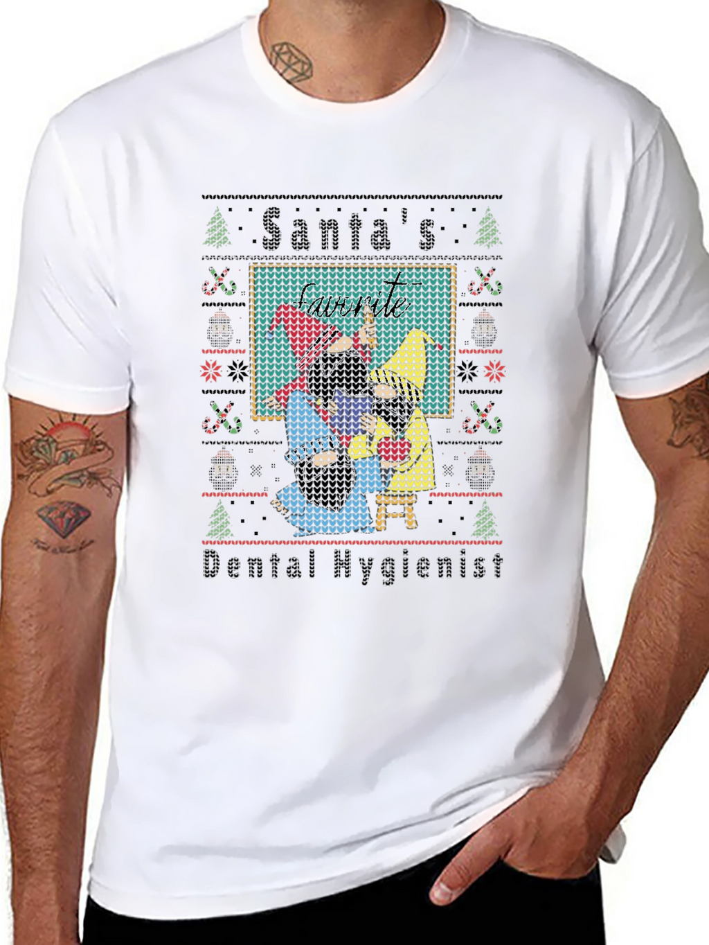 Santas Dental Hygienist Ugly Christmas Sweater T-Shirt