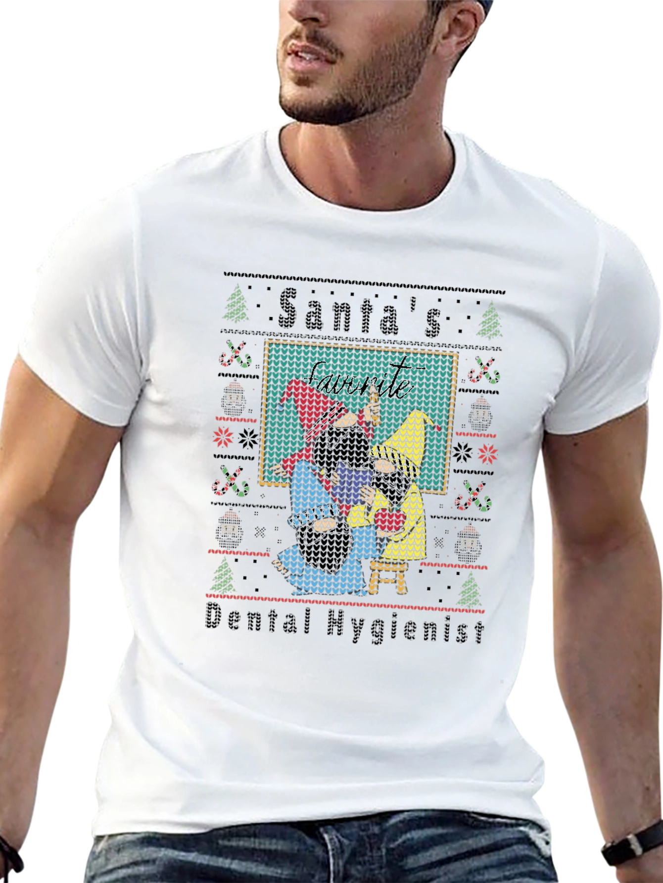 Santas Dental Hygienist Ugly Christmas Sweater T-Shirt