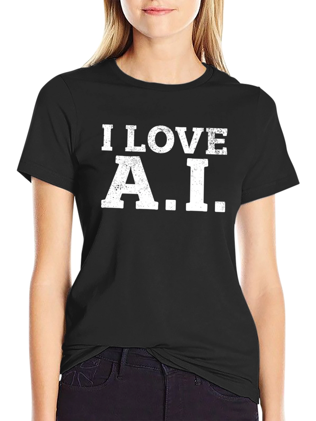 I Love A.I. Black T-Shirt - Trendy Graphic Tee