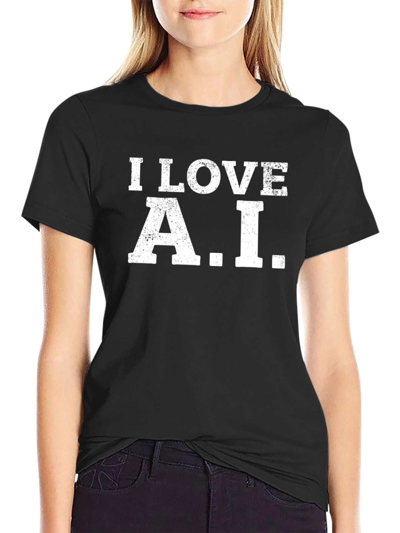 I Love A.I. Black T-Shirt - Trendy Graphic Tee
