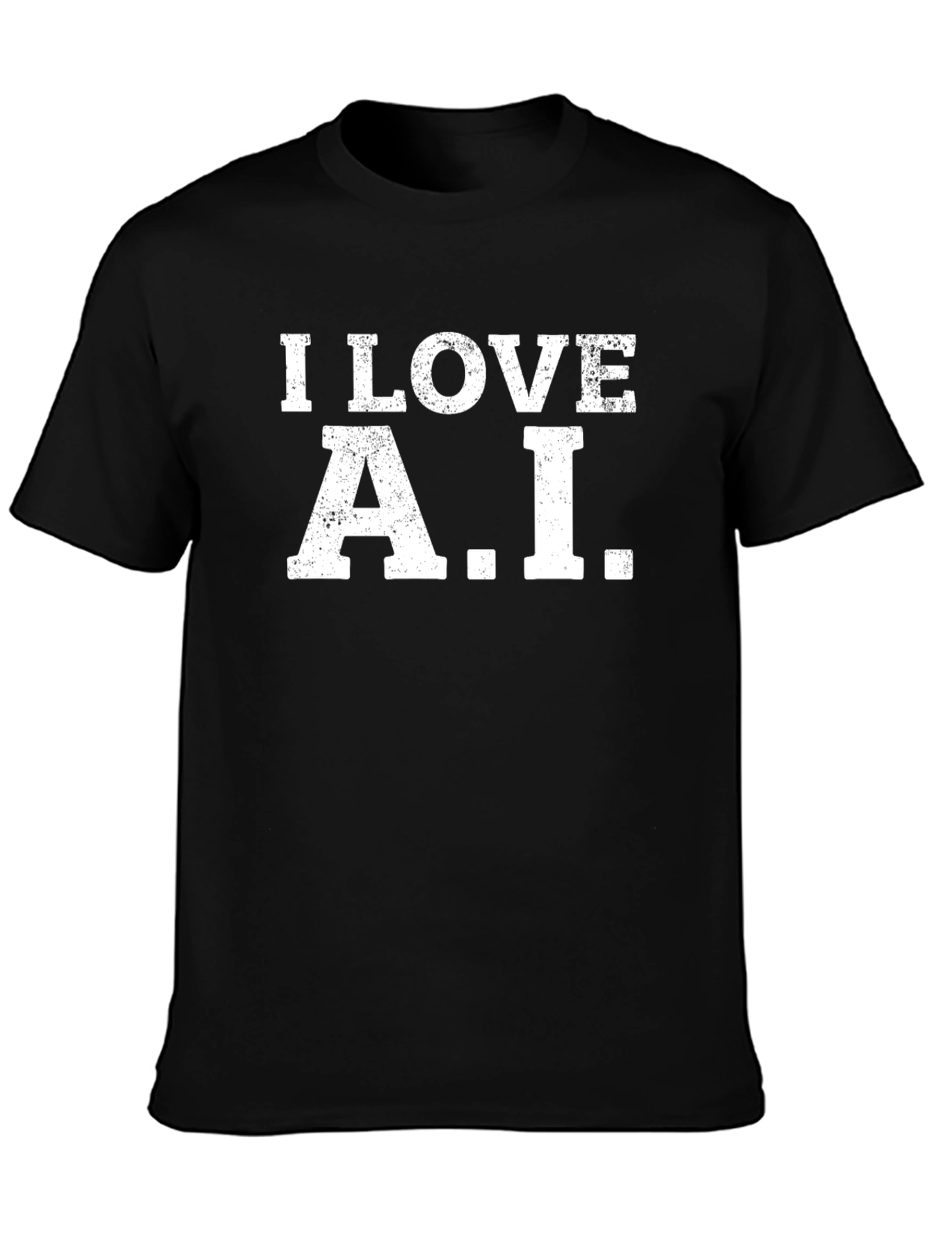 I Love A.I. Black T-Shirt - Trendy Graphic Tee