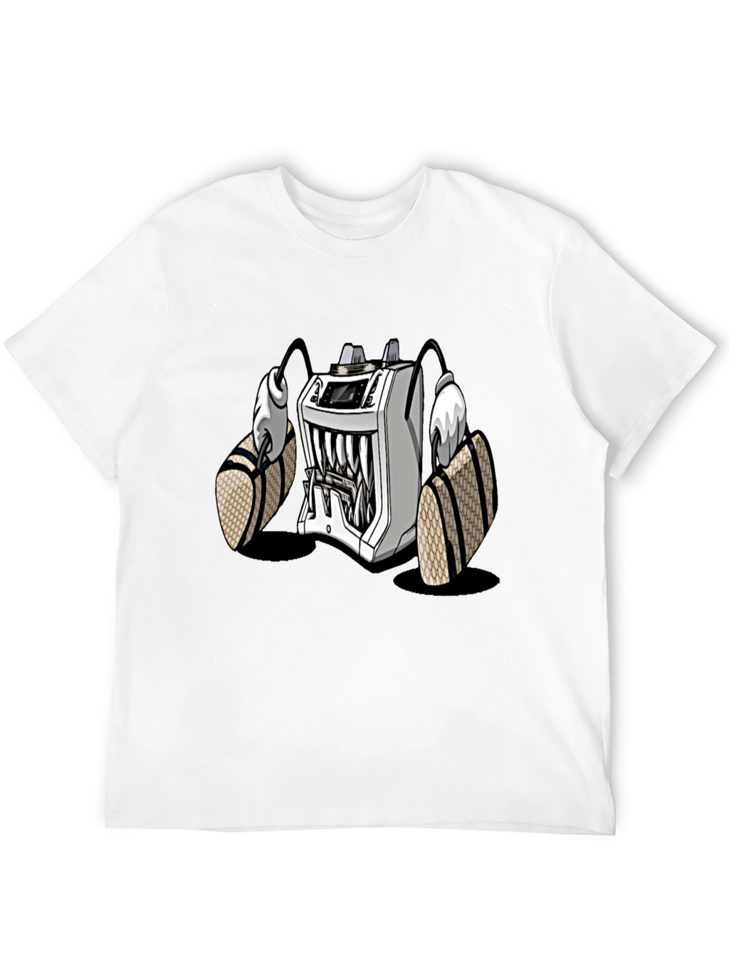 Cartoon Machine Graphic T-Shirt - Black