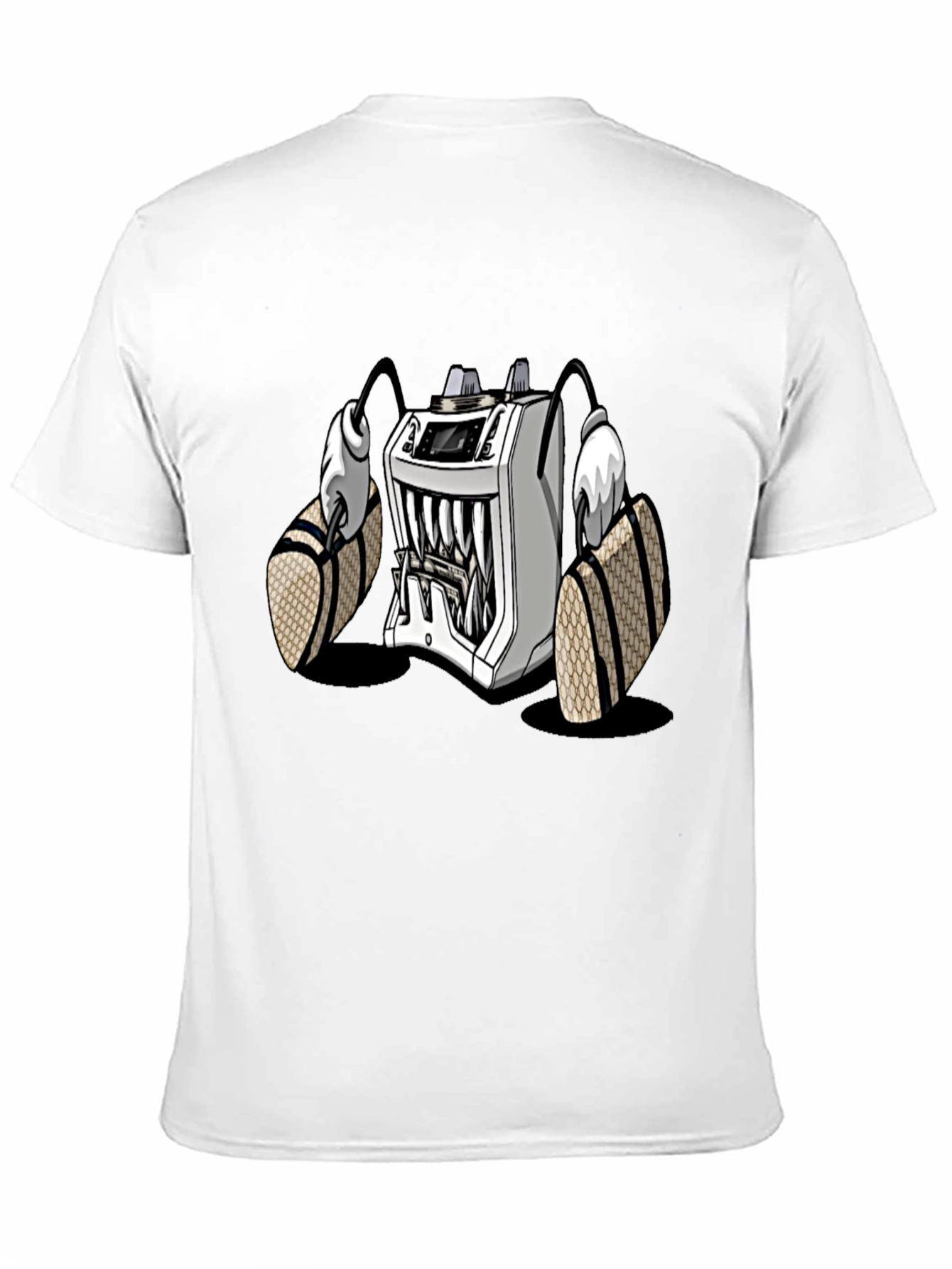 Cartoon Machine Graphic T-Shirt - Black