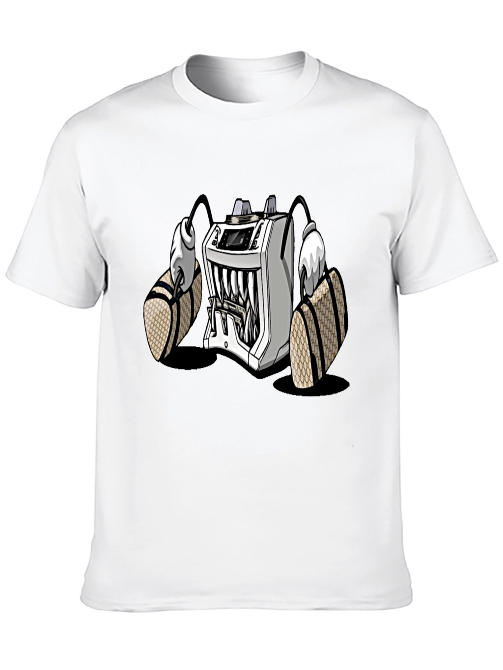 Cartoon Machine Graphic T-Shirt - Black
