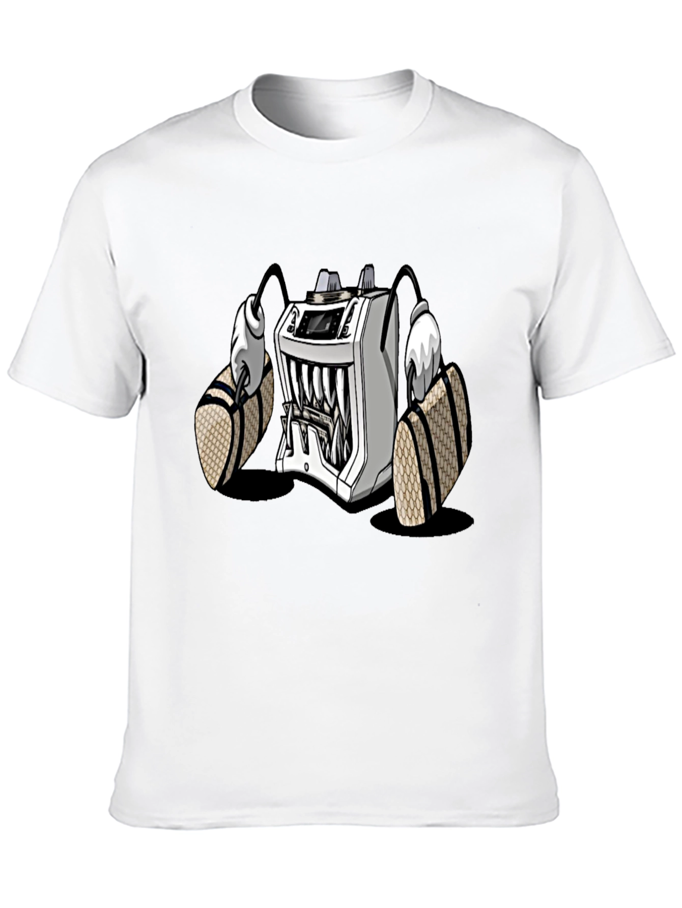 Cartoon Machine Graphic T-Shirt - Black
