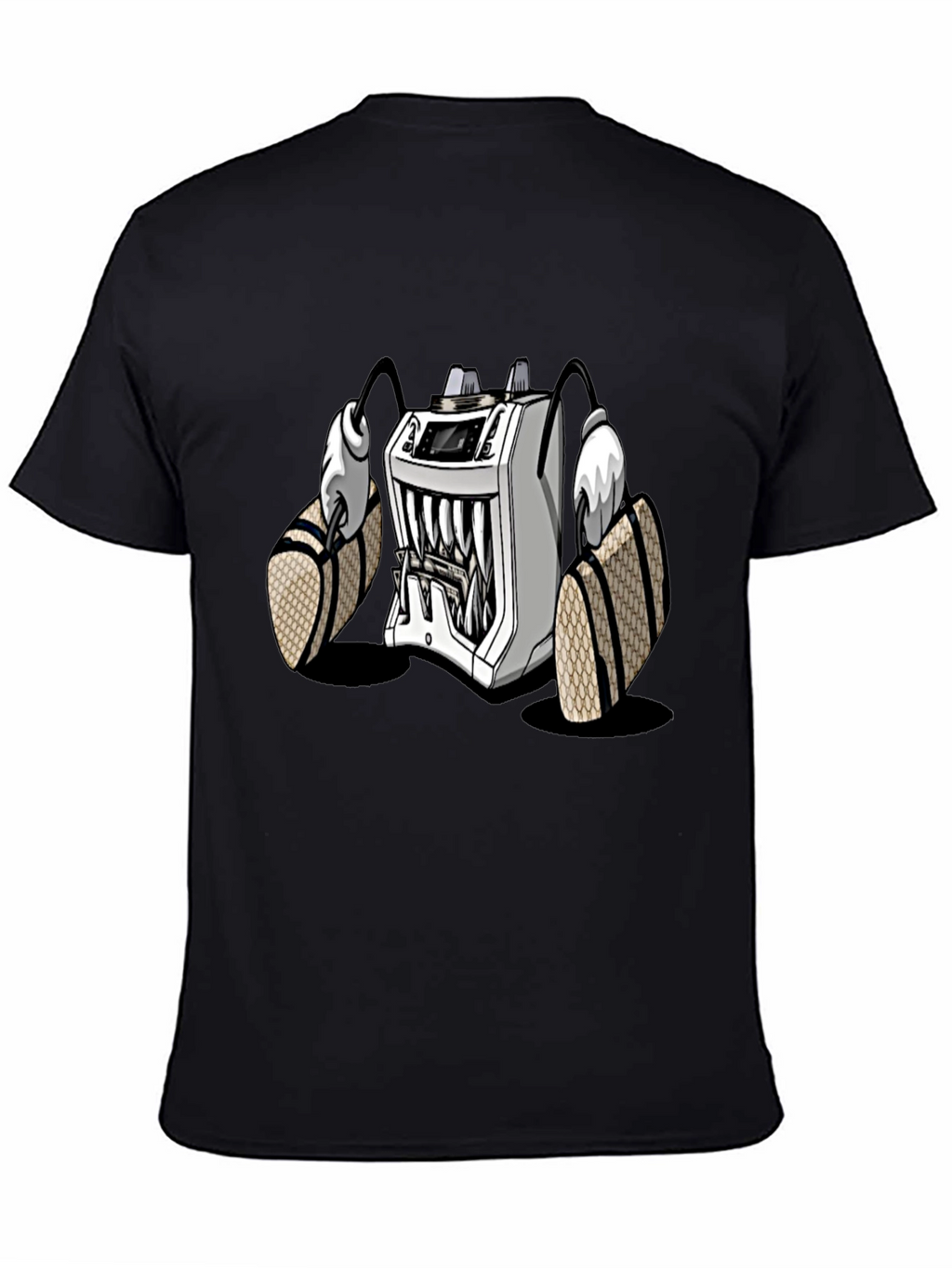Cartoon Machine Graphic T-Shirt - Black
