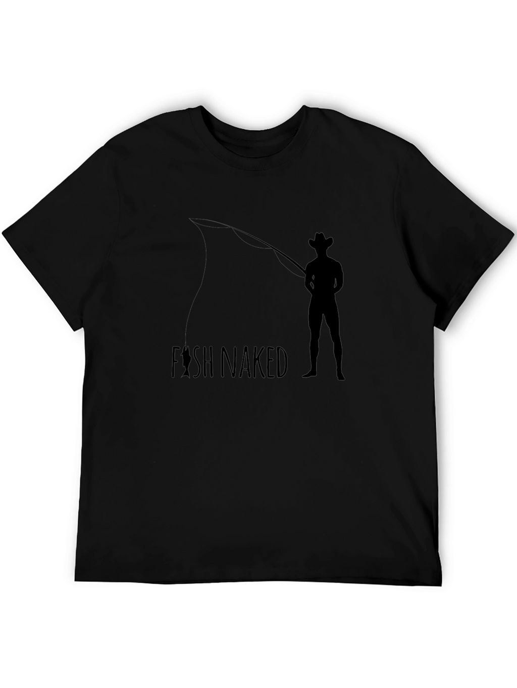 Fish Naked T-Shirt - Black Graphic Tee