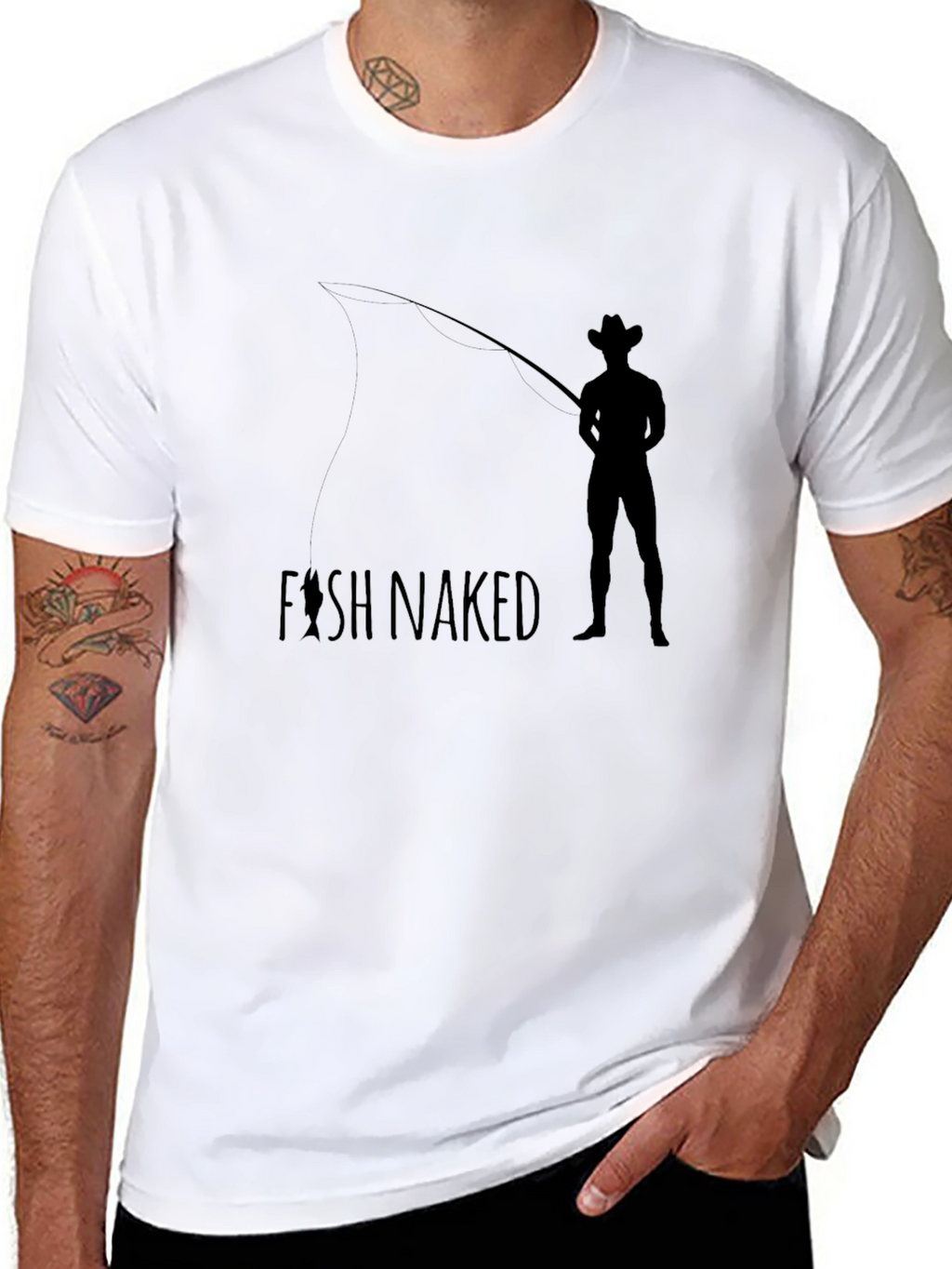 Fish Naked T-Shirt - Black Graphic Tee