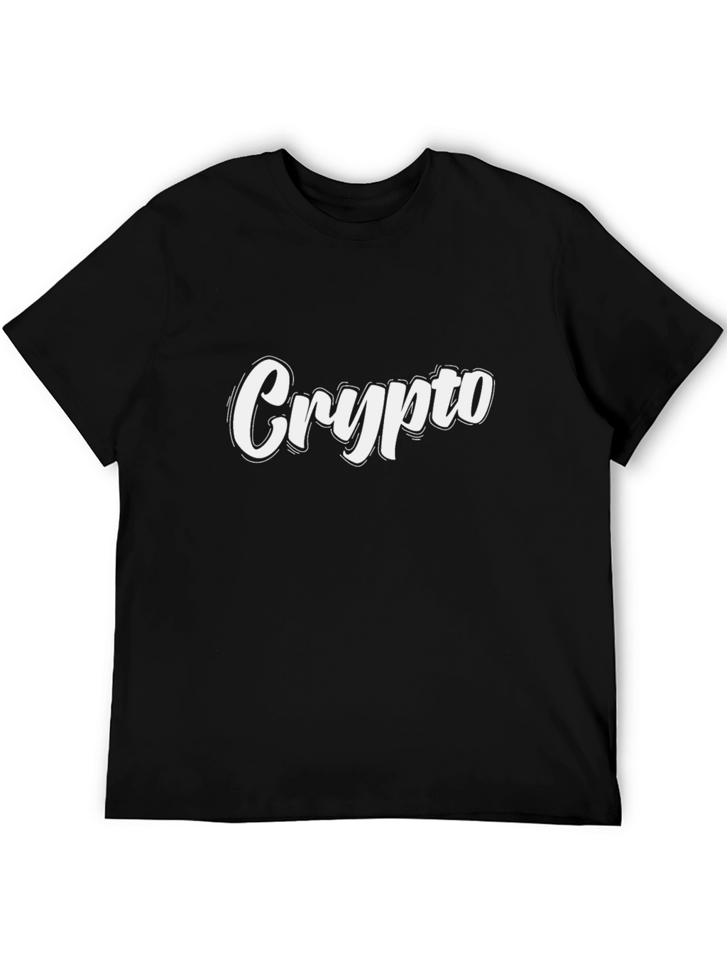 Crypto White Graphic Black T-Shirt