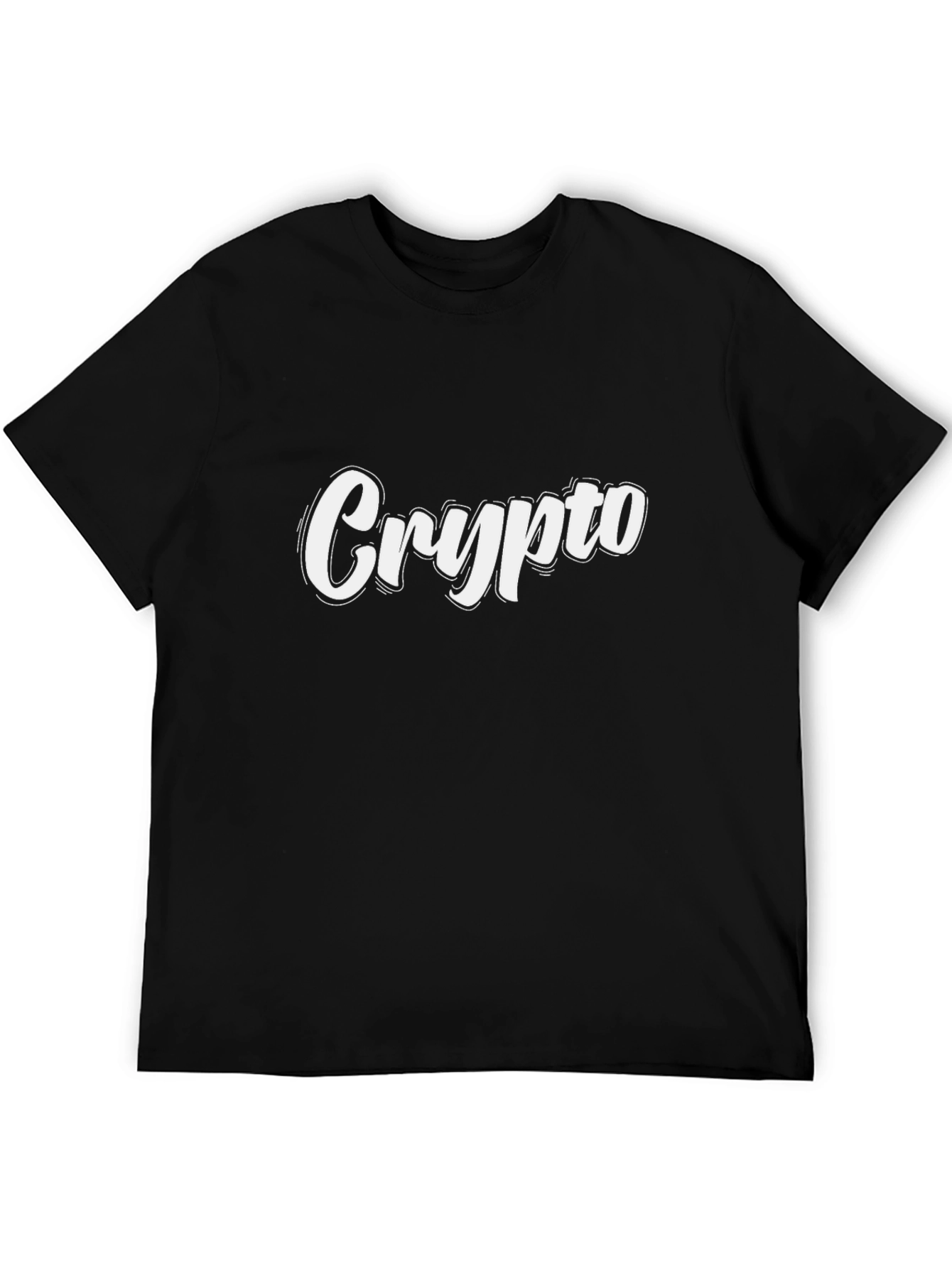 Crypto White Graphic Black T-Shirt