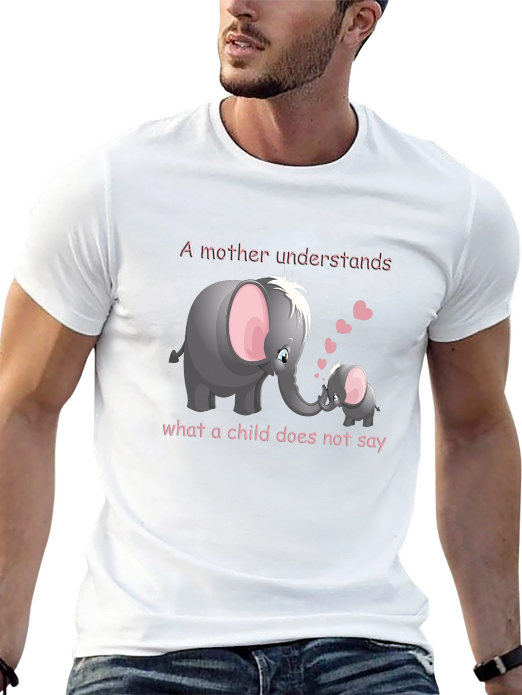 Elephant Mom & Baby Graphic T-Shirt