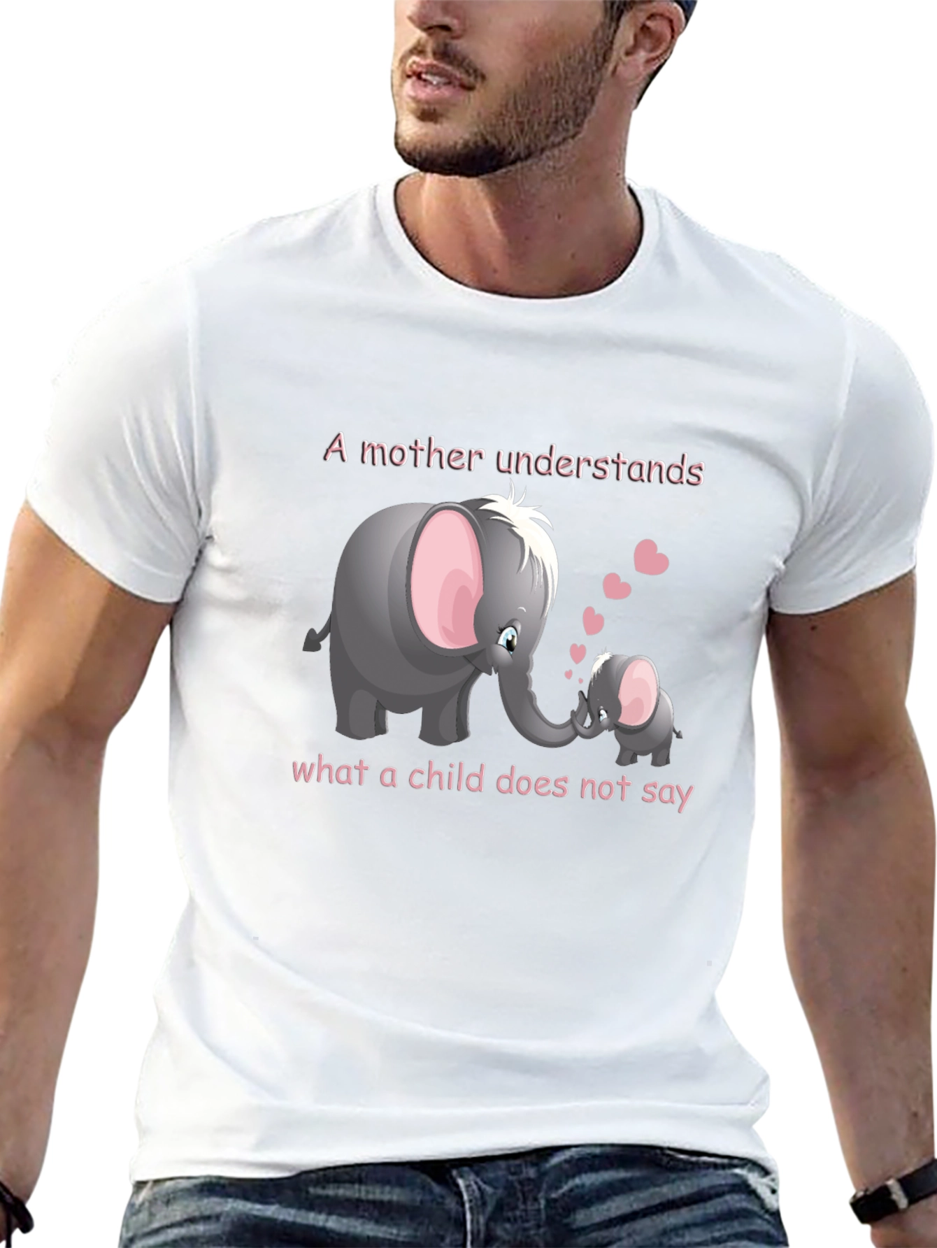 Elephant Mom & Baby Graphic T-Shirt