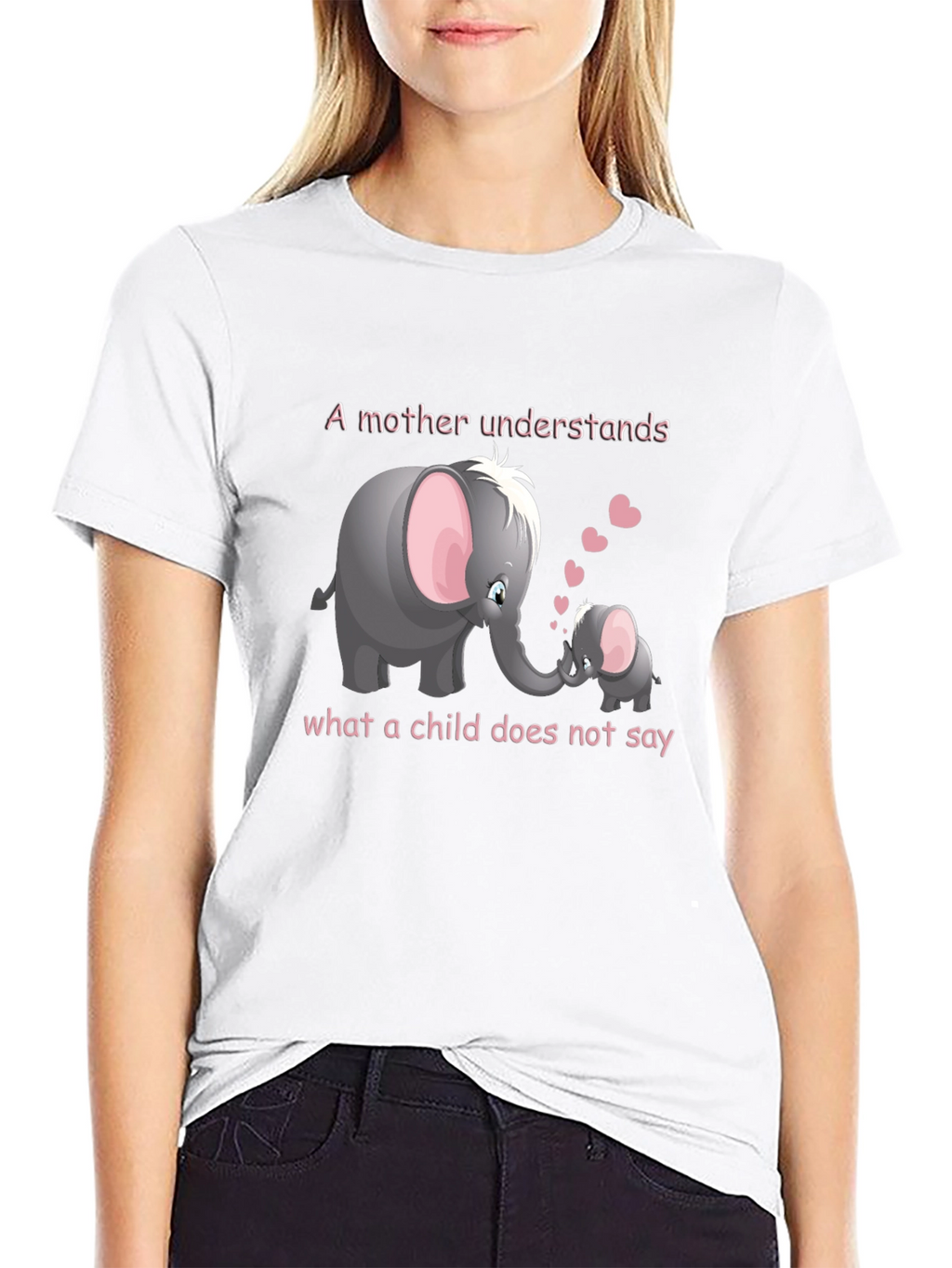 Elephant Mom & Baby Graphic T-Shirt