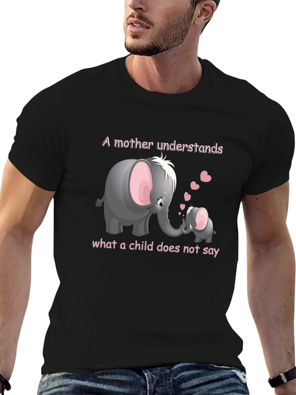 Elephant Mom & Baby Graphic T-Shirt