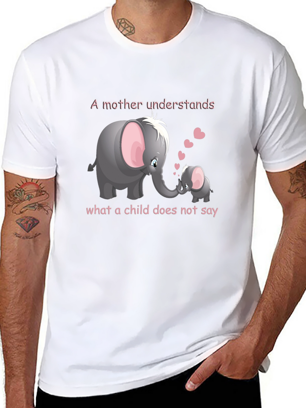 Elephant Mom & Baby Graphic T-Shirt