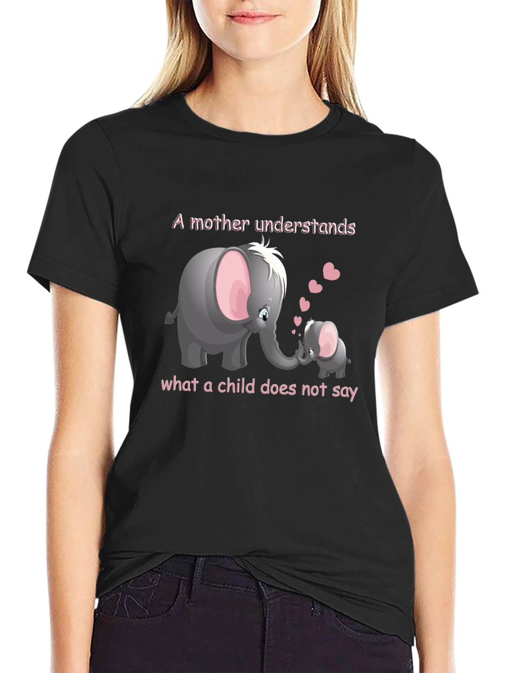Elephant Mom & Baby Graphic T-Shirt
