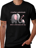 Elephant Mom & Baby Graphic T-Shirt