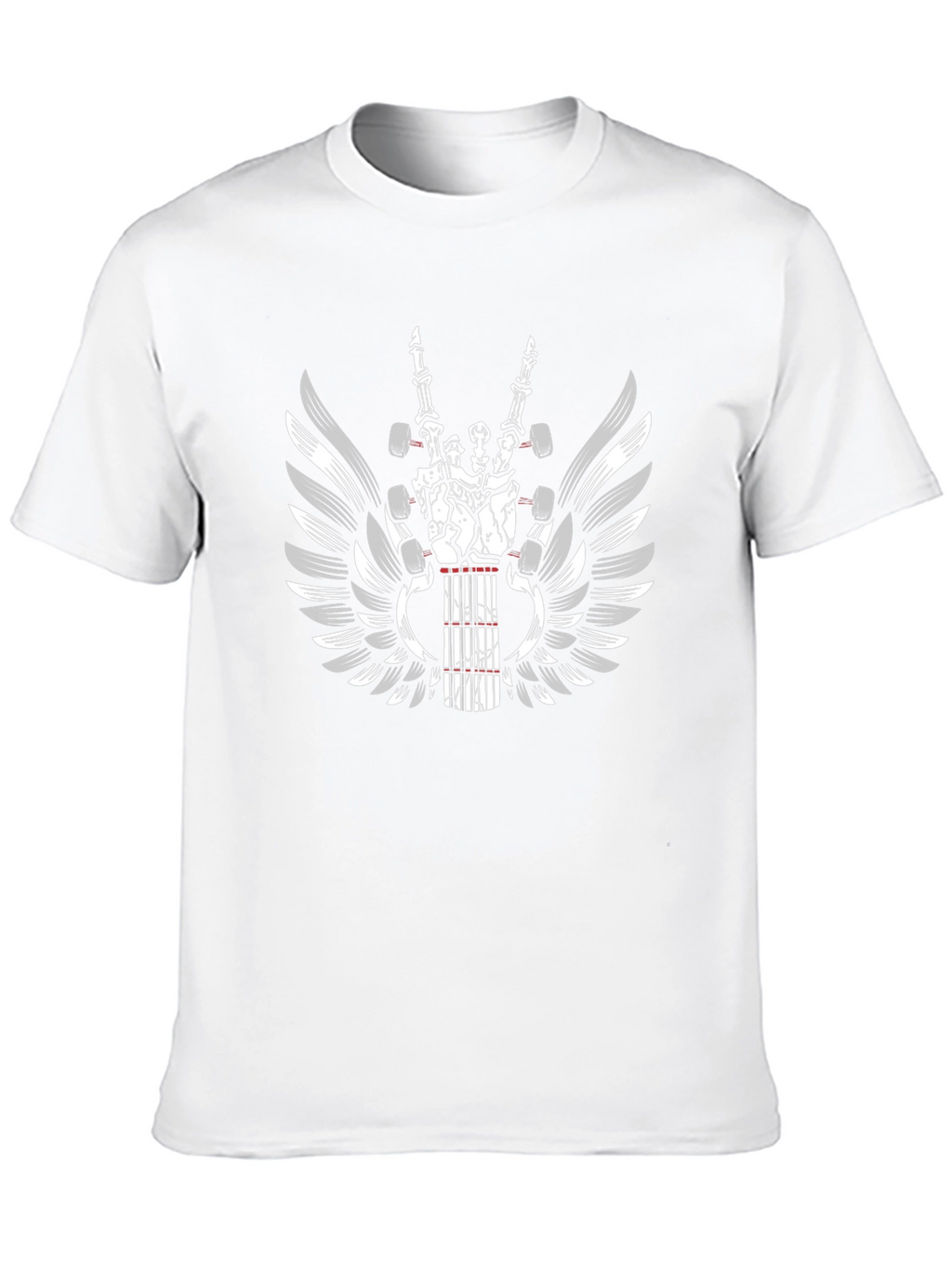 Rock Hand Guitar Wings Graphic T-Shirt