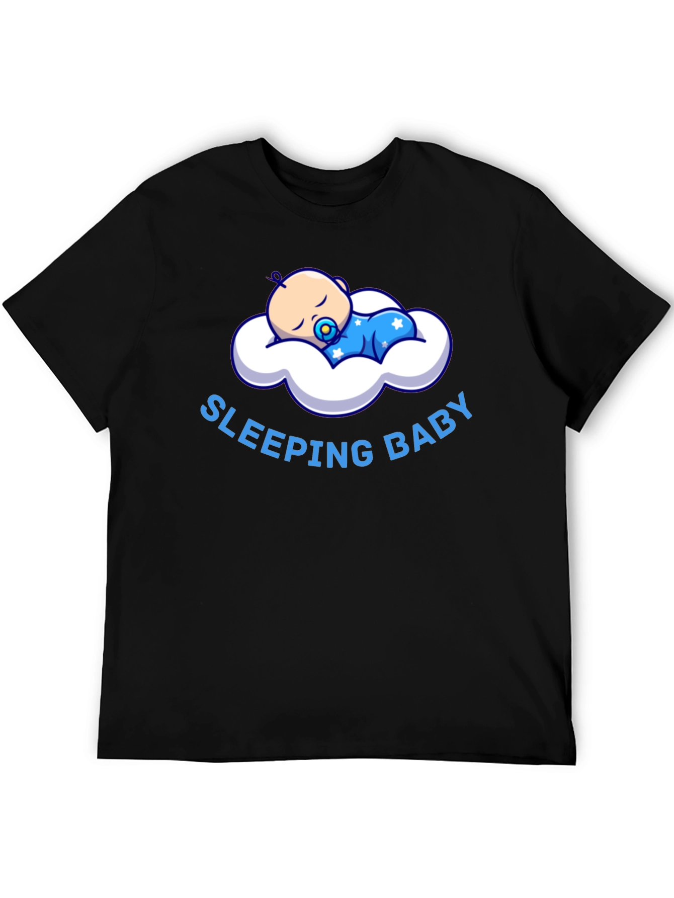 Sleeping Baby Graphic T-Shirt - Black Cotton Tee