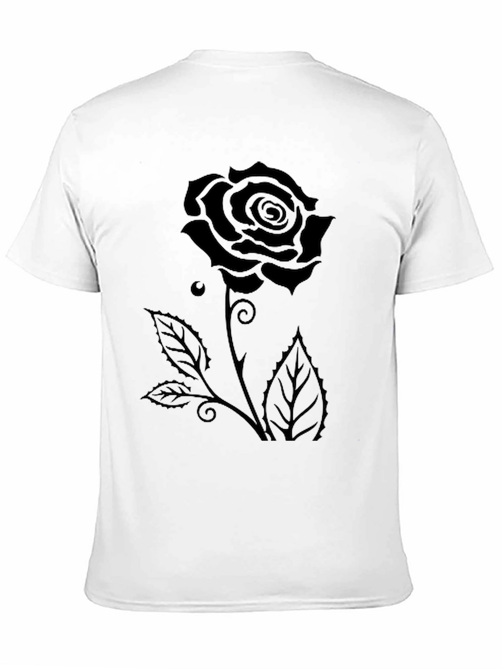 Black Rose Graphic Tee - Mens Casual T-Shirt