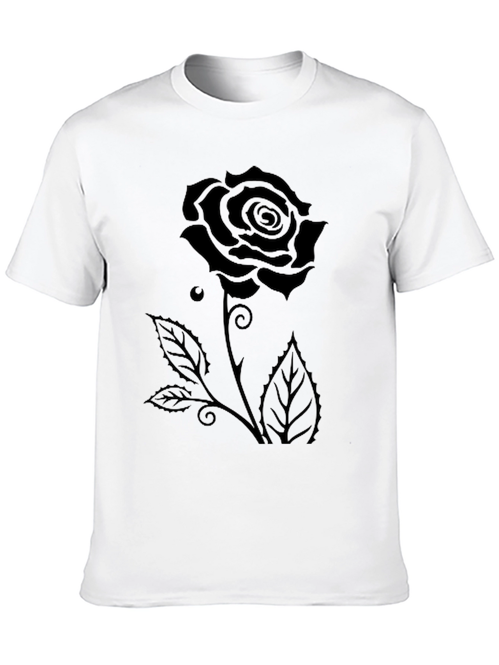 Black Rose Graphic Tee - Mens Casual T-Shirt