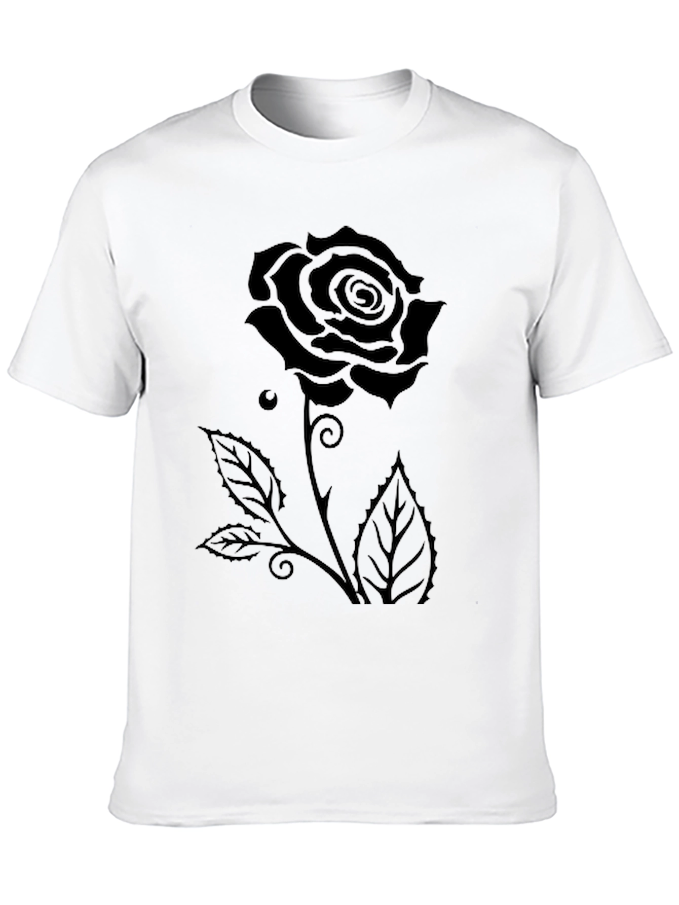Black Rose Graphic Tee - Mens Casual T-Shirt