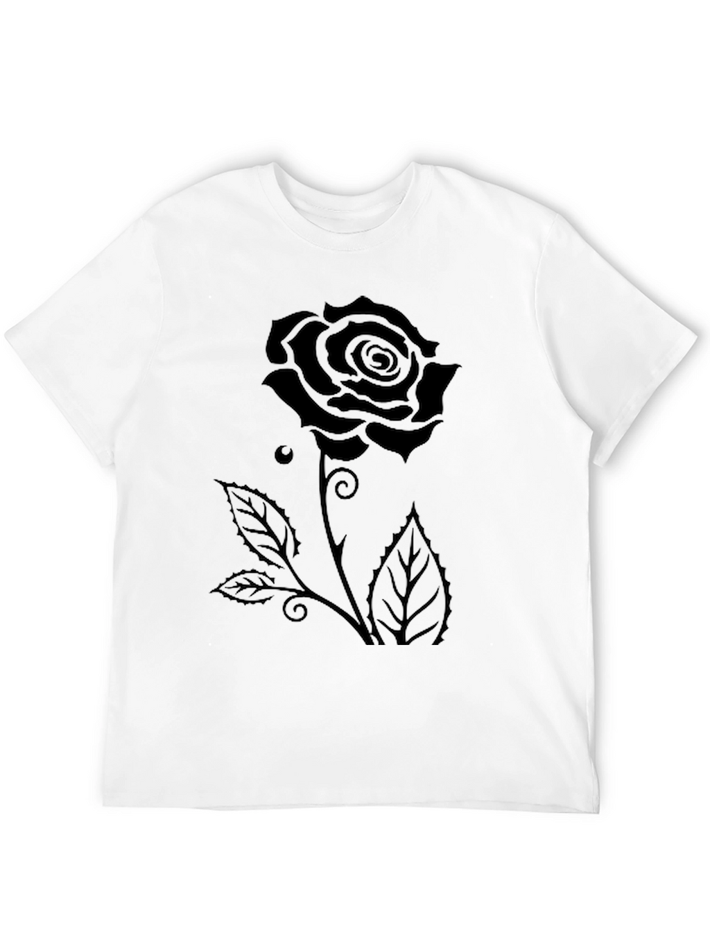 Black Rose Graphic Tee - Mens Casual T-Shirt