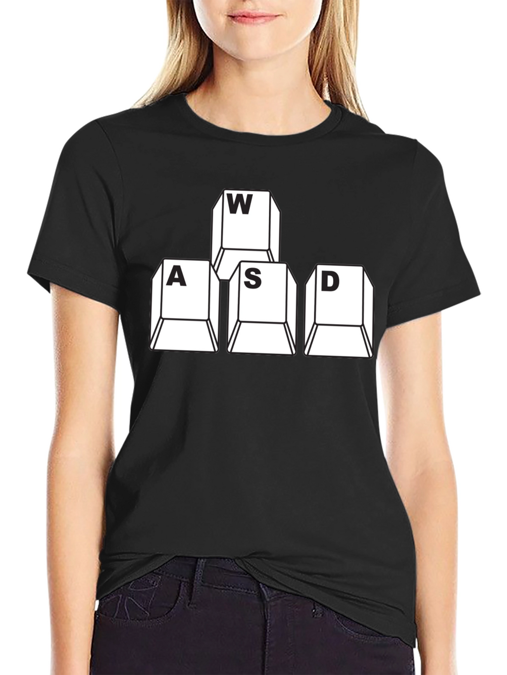 WASD Gaming Keyboard Keys T-Shirt - Black Gamer Apparel