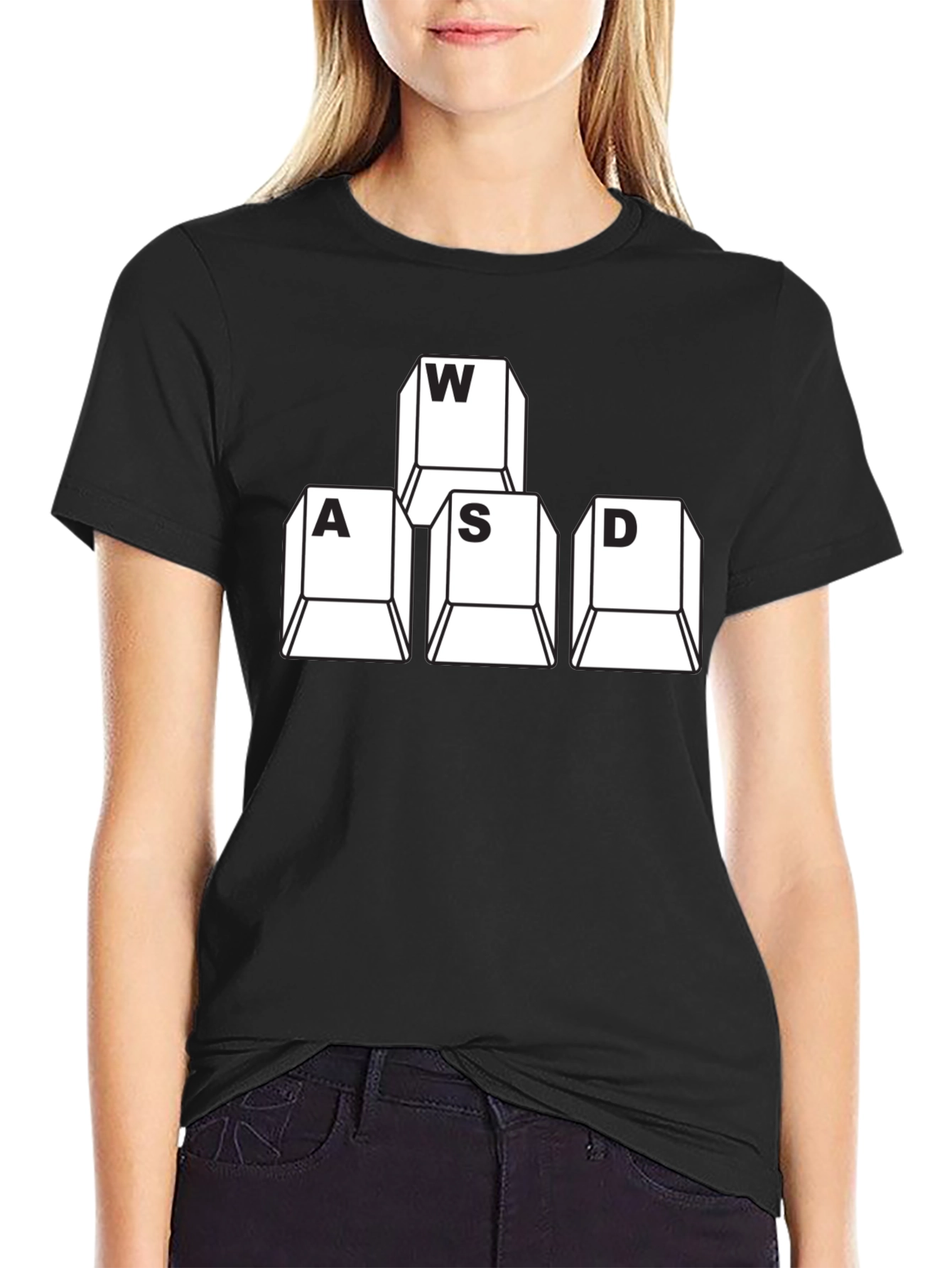 WASD Gaming Keyboard Keys T-Shirt - Black Gamer Apparel